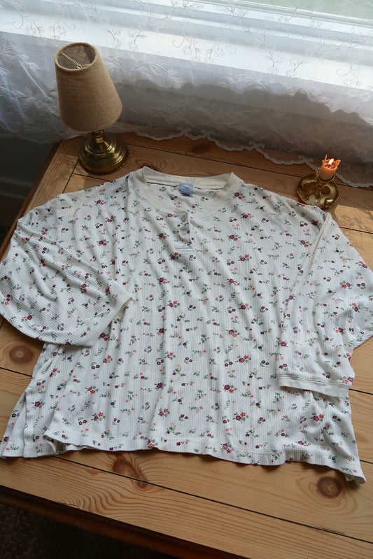 Vtg Floral Blouse (XXL)