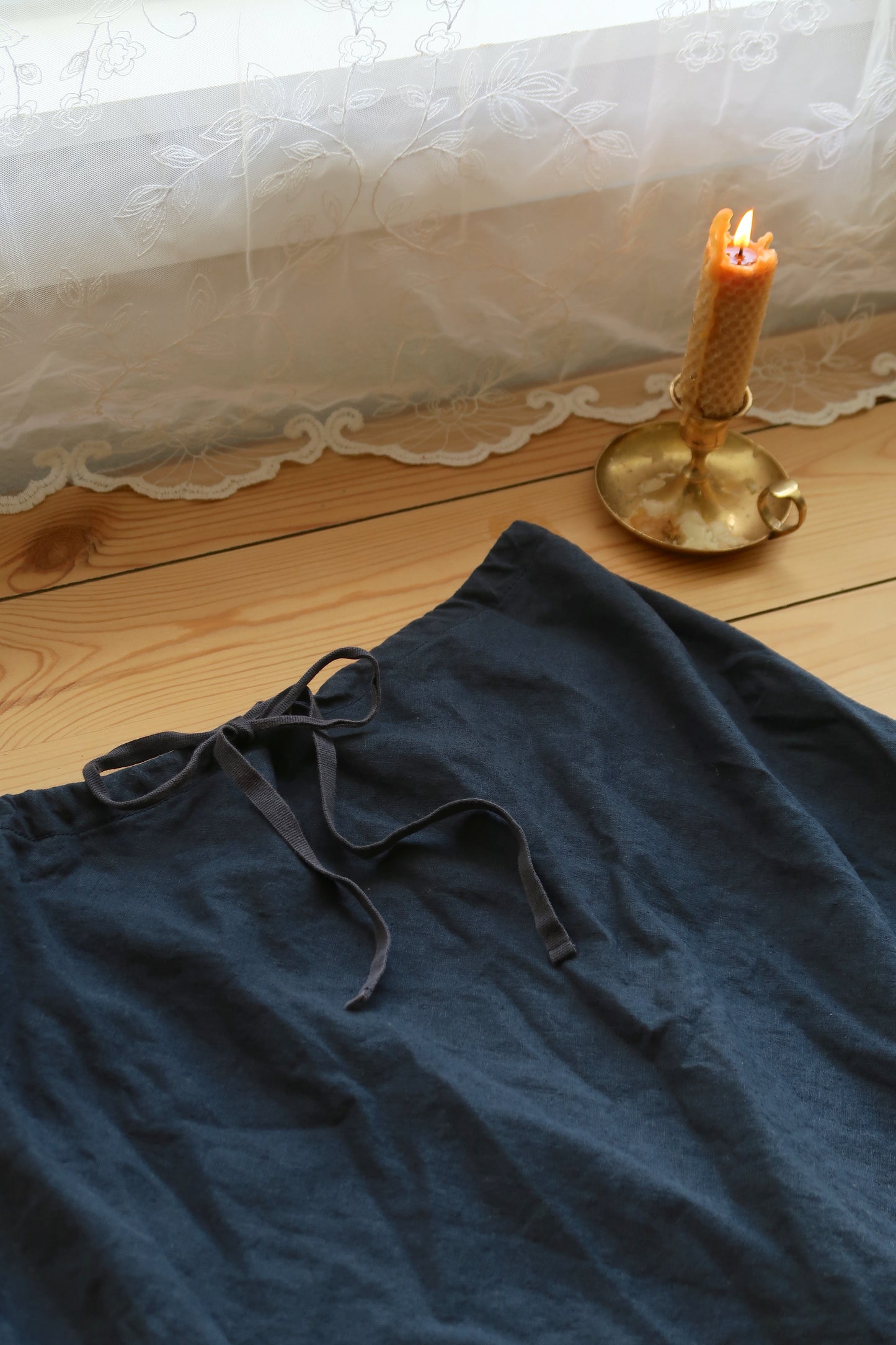Linen Midi Skirt (L)