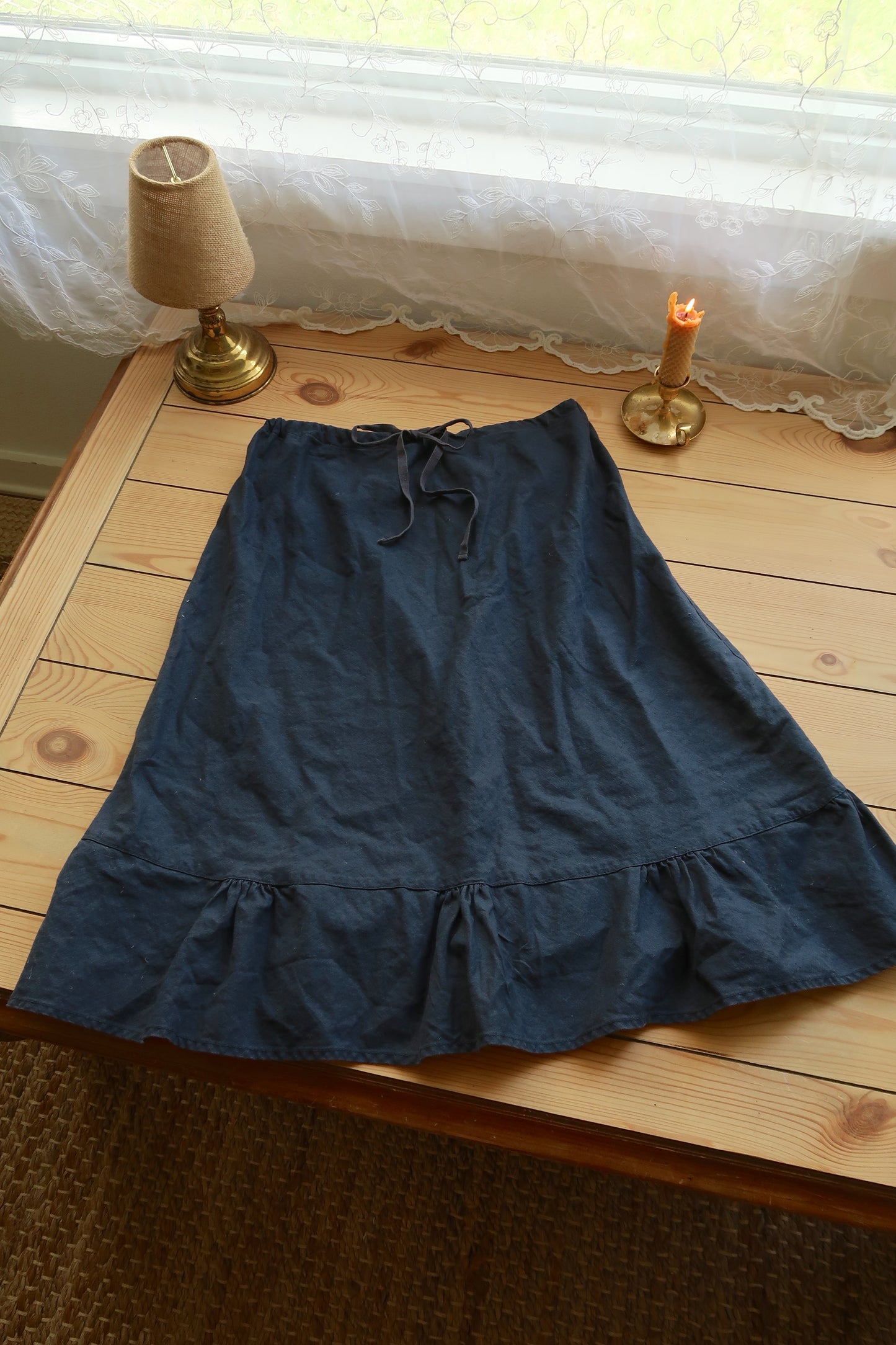 Linen Midi Skirt (L)