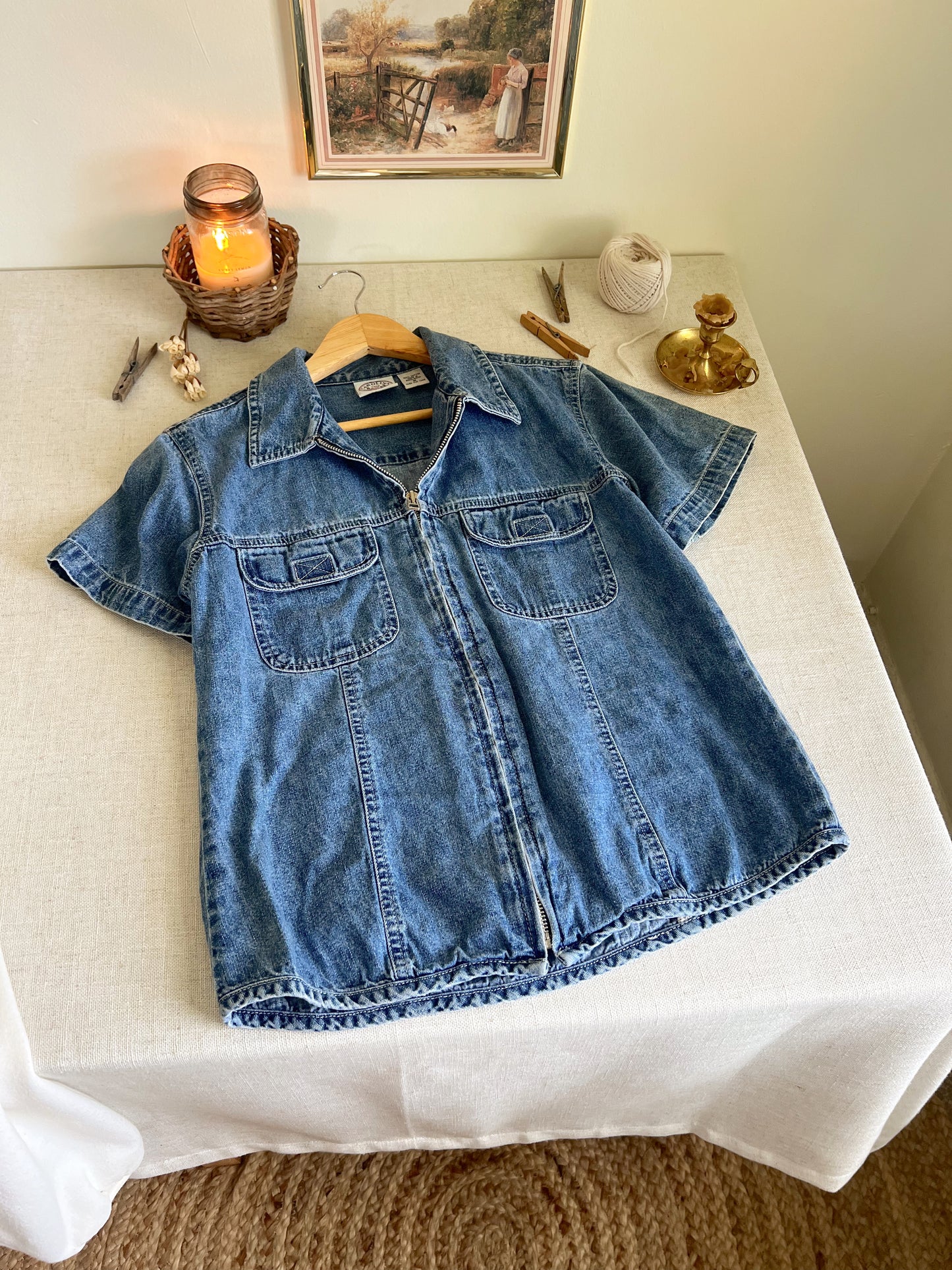Vintage Denim Blouse (M)