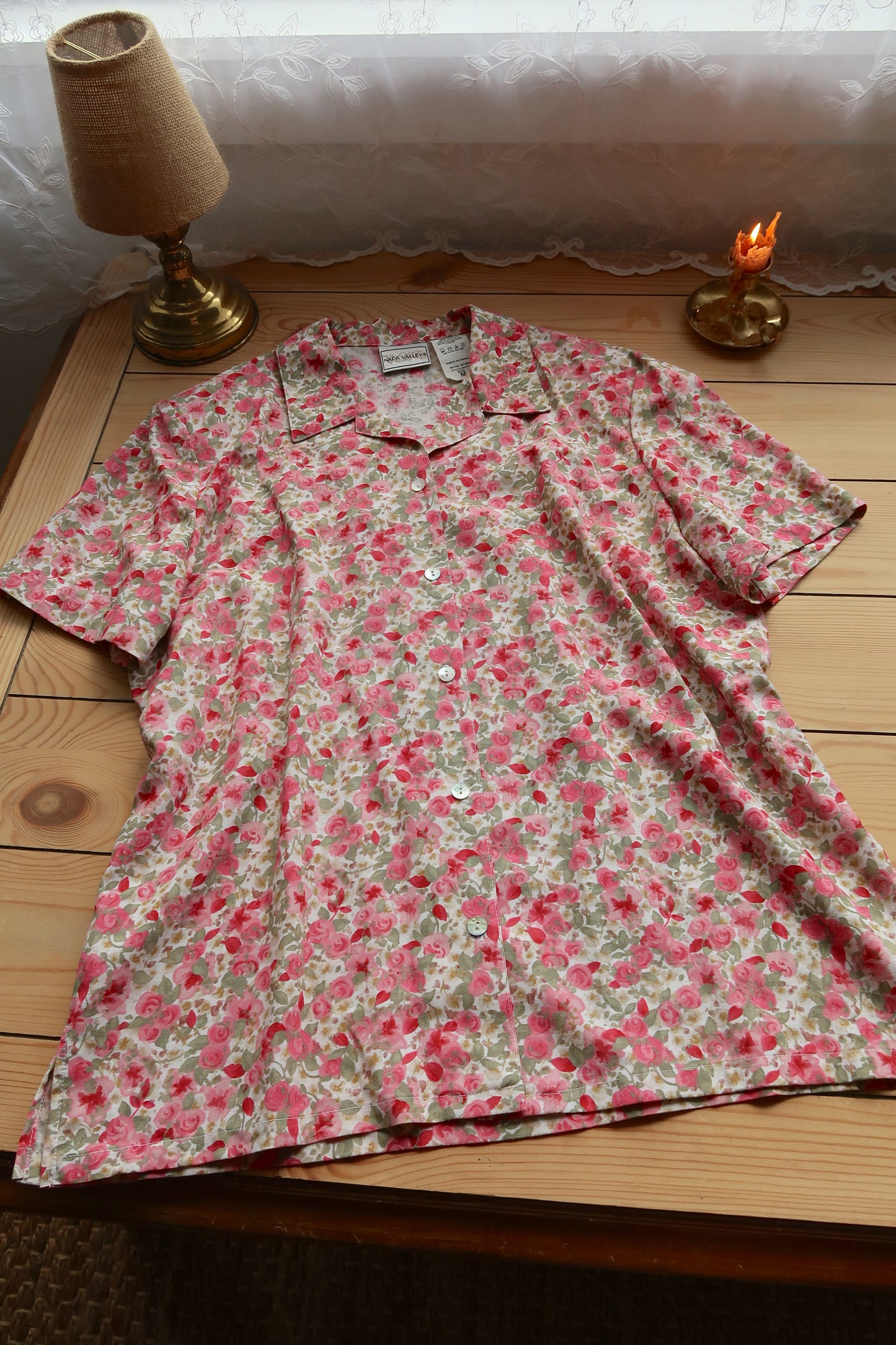 Floral Linen Blouse (M)