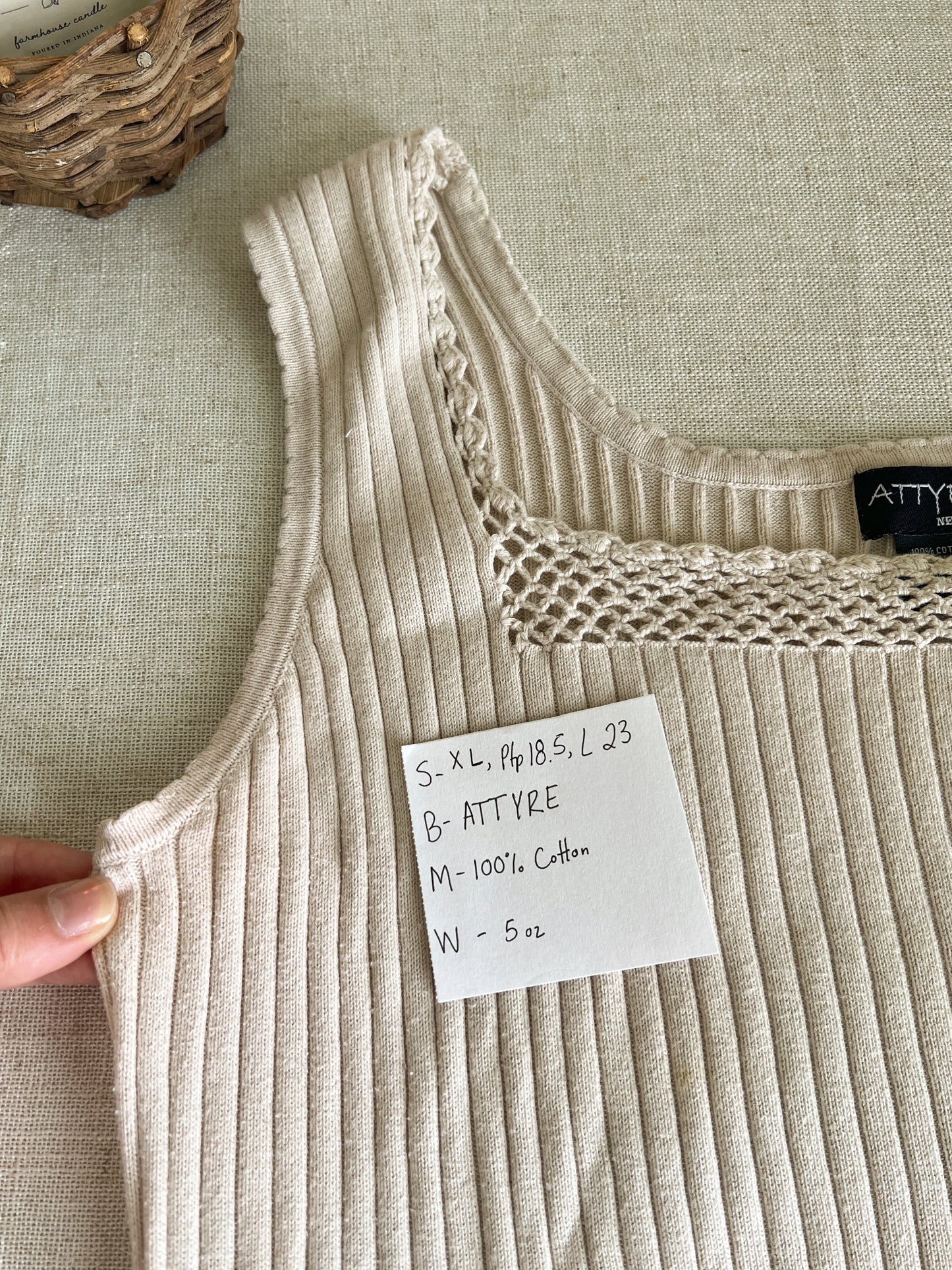Dainty Knit Tank (XL)