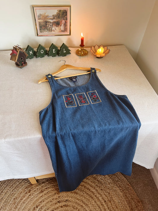 Vtg Denim Dress (XL)