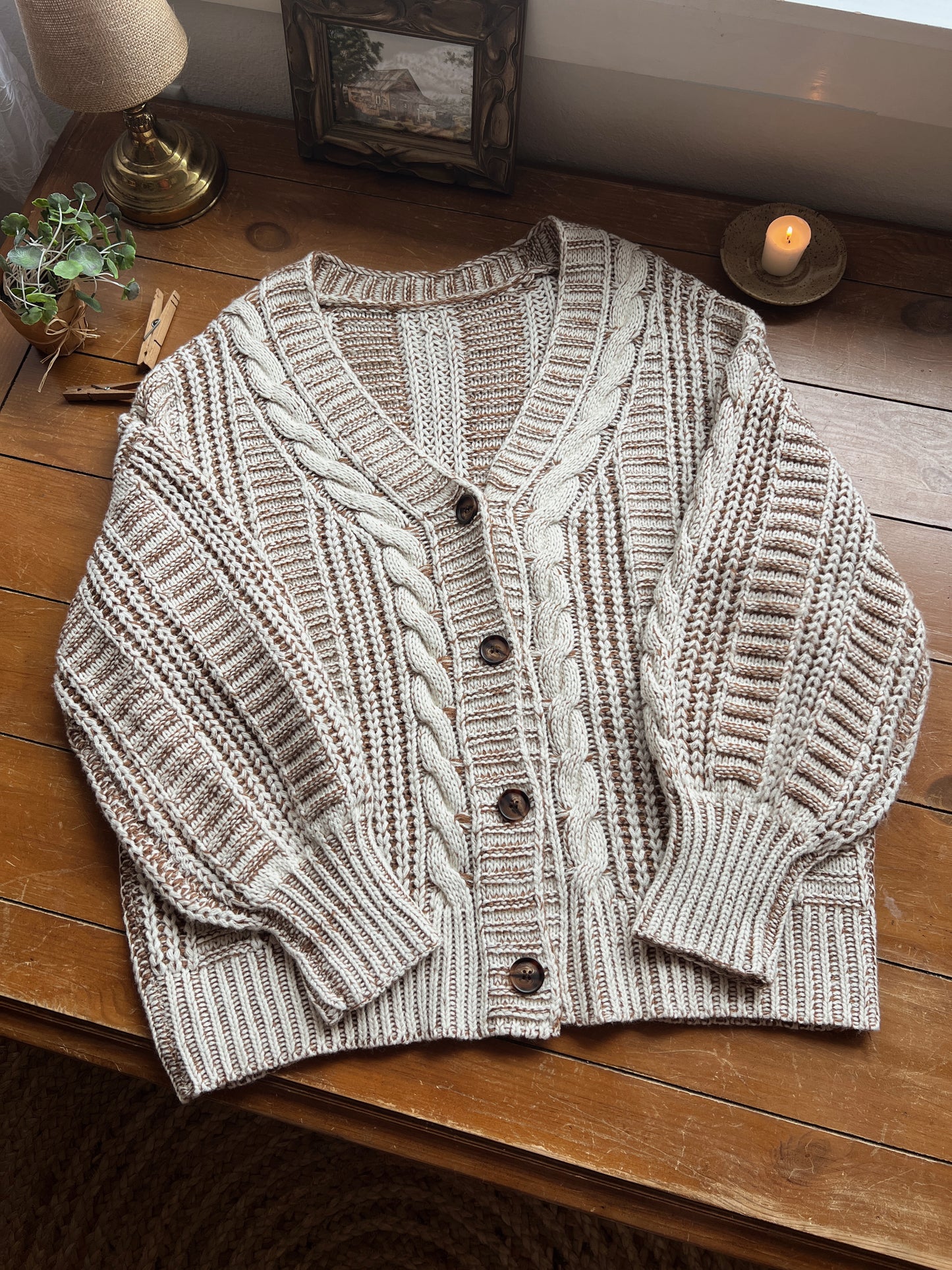 Cozy Knit Cardigan (L)