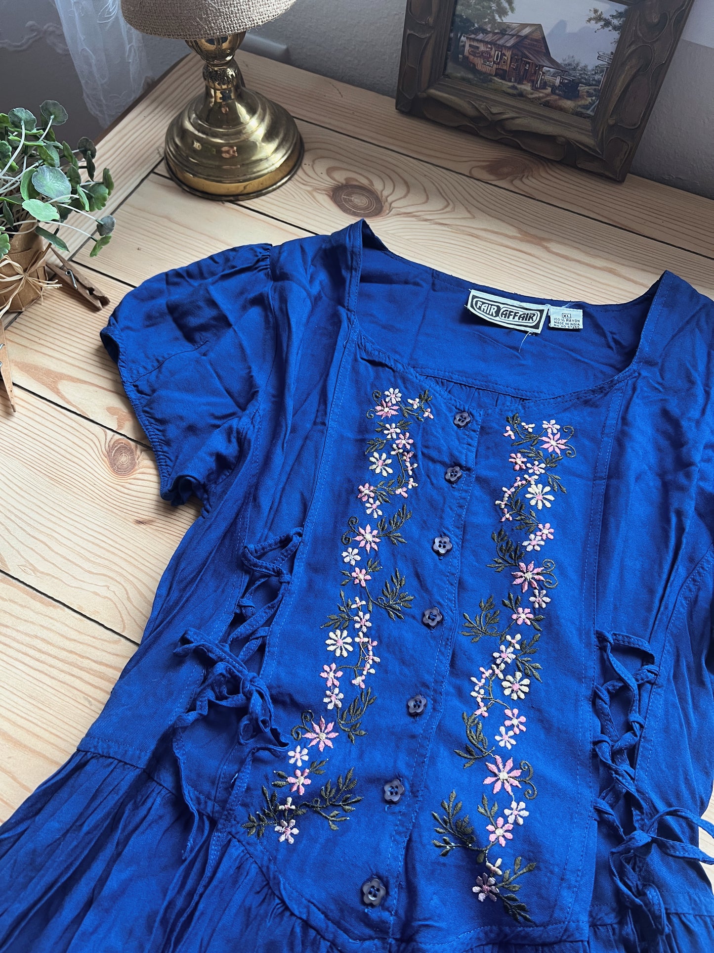 Vtg Floral Dress (L/XL)