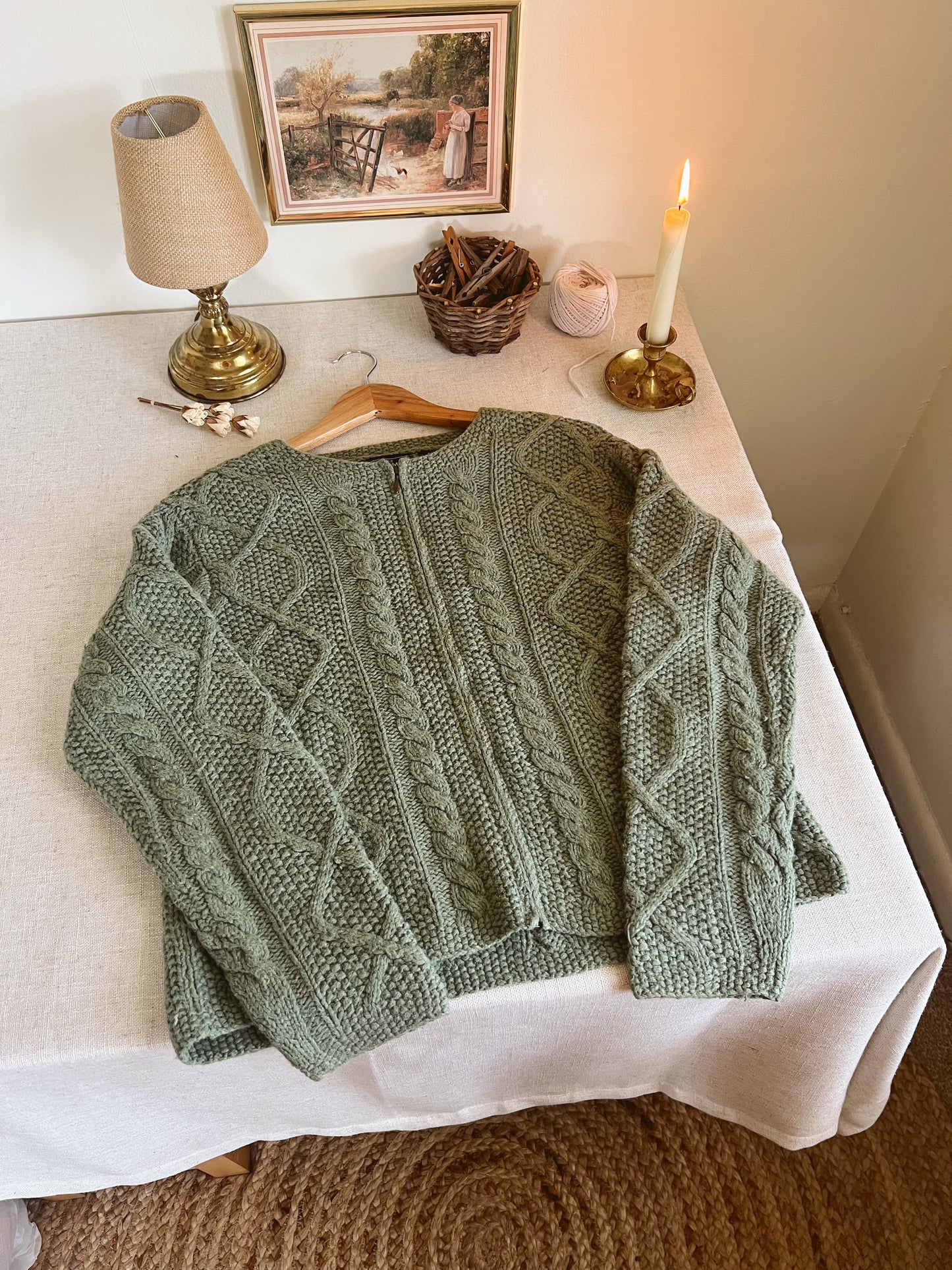Vintage Zip Up Sweater (M)