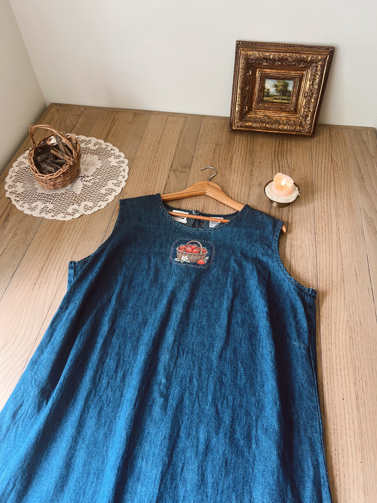 Vintage Denim Strawberry Dress (20W)