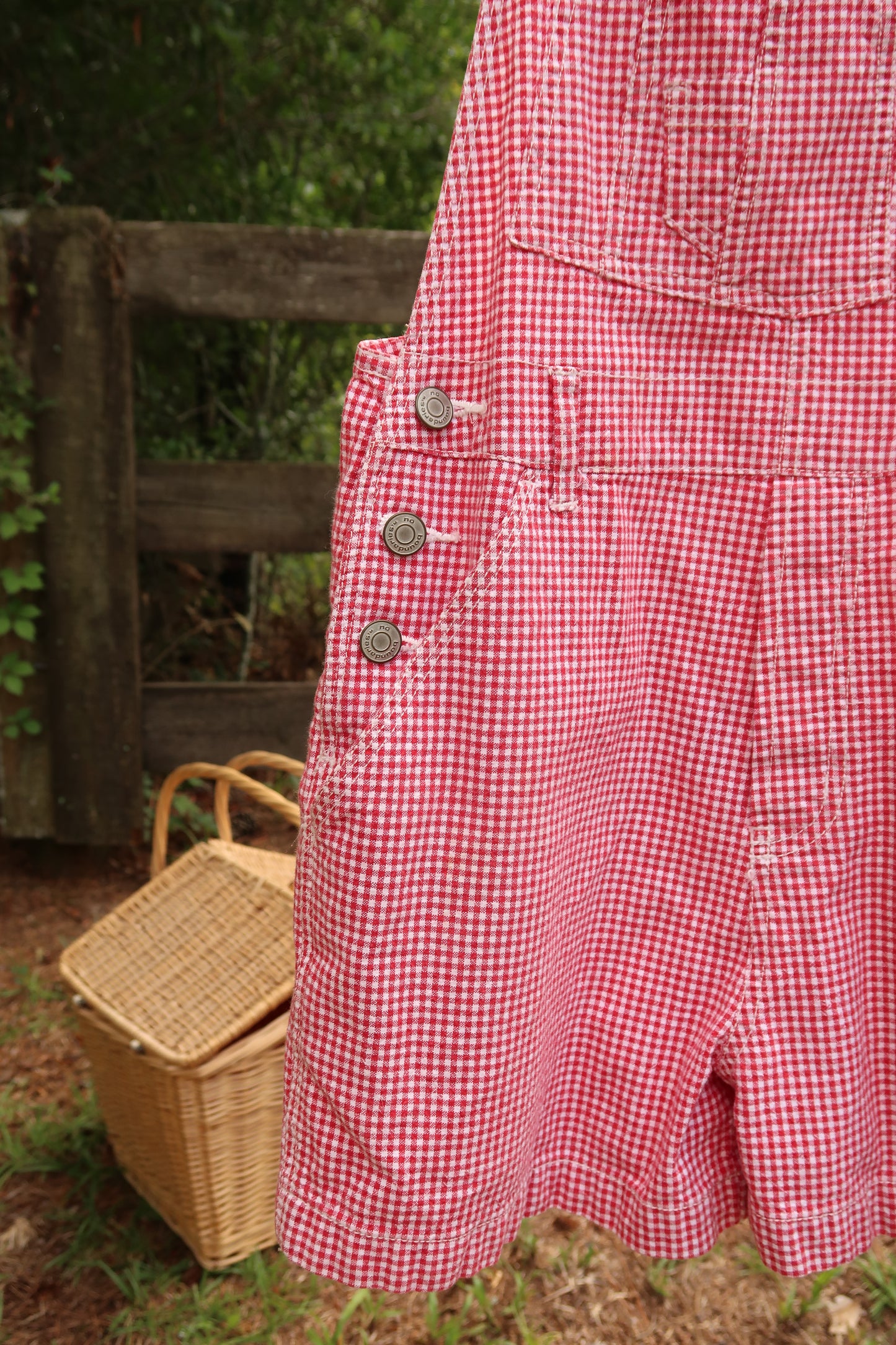 Vintage Gingham Overalls (S)