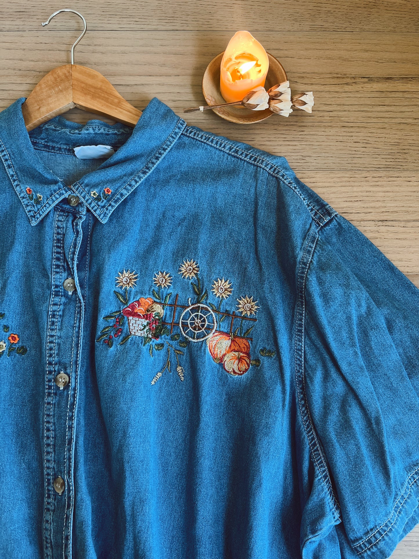 Adorable Denim Button-Up (20W)