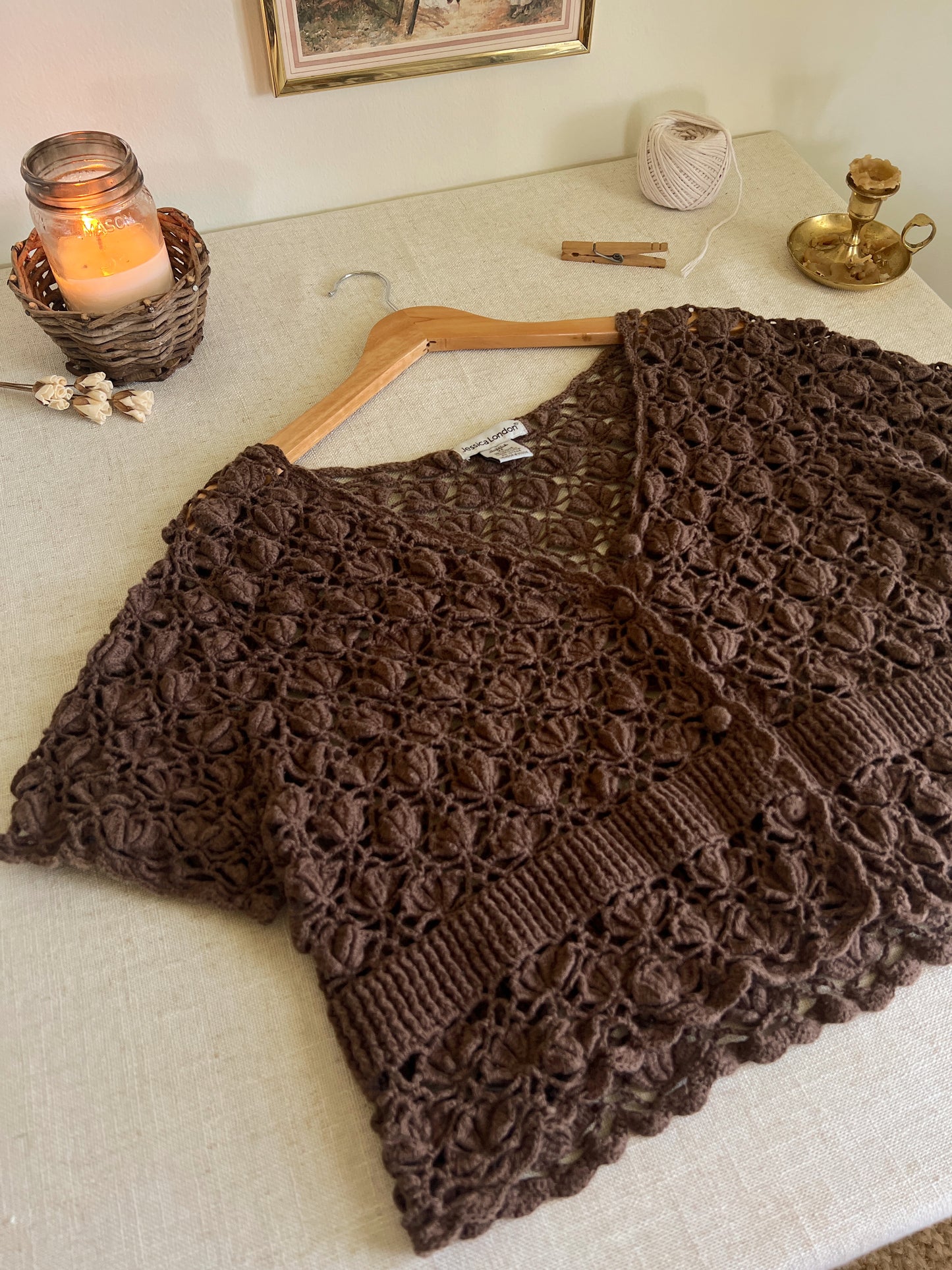 Chocolate Brown Knit Cardigan (1X/2X)