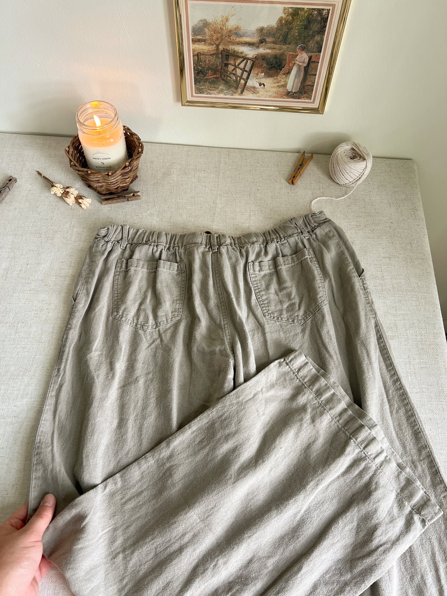 Sage Linen Pants (XL)