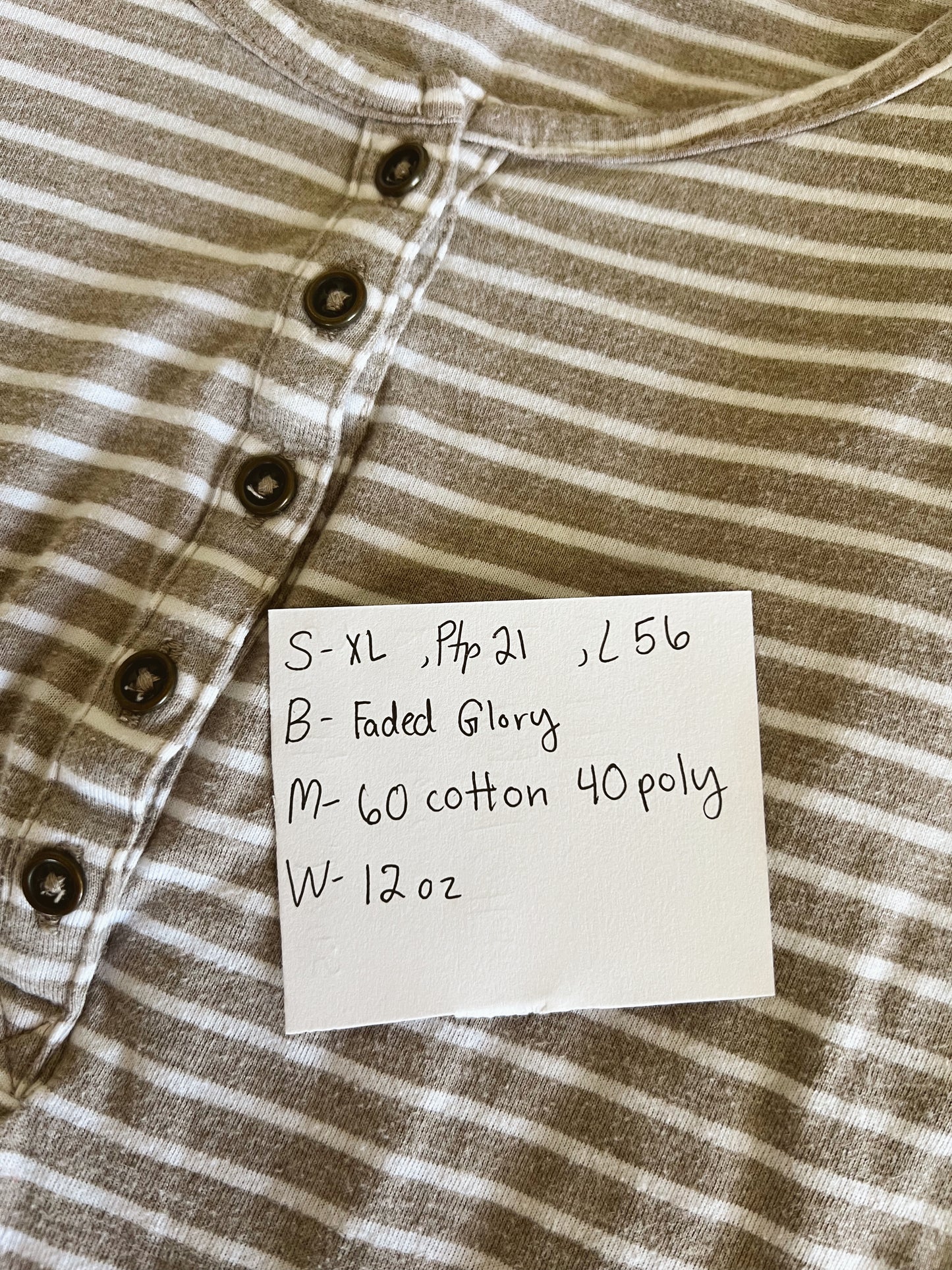 Beige and White Striped Cozy Dress (XL)