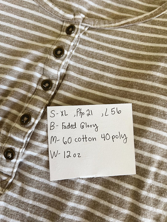 Beige and White Striped Cozy Dress (XL)