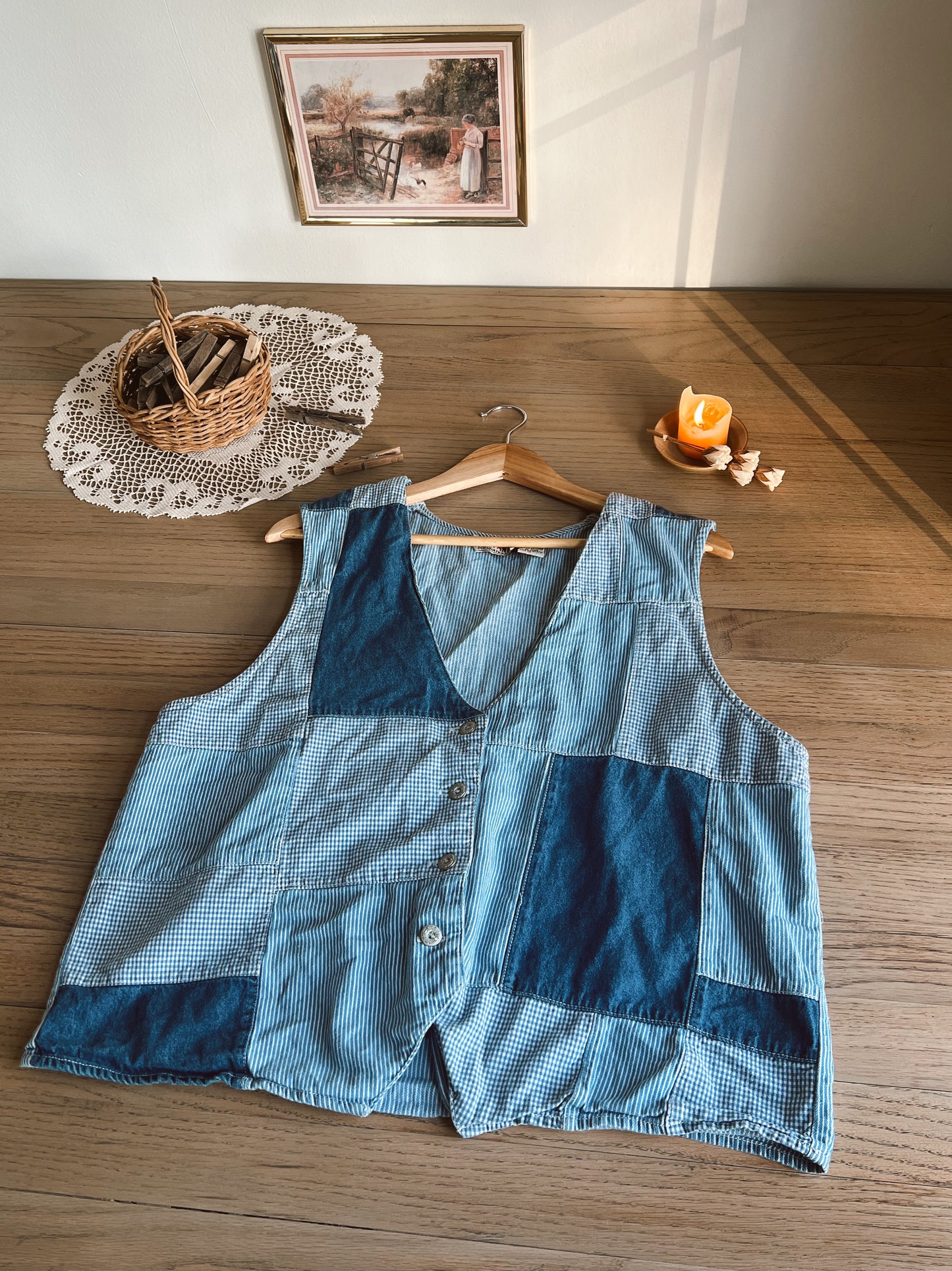 Vintage Patchwork Denim Vest (14/16)