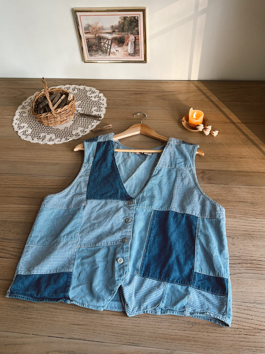 Vintage Patchwork Denim Vest (14/16)