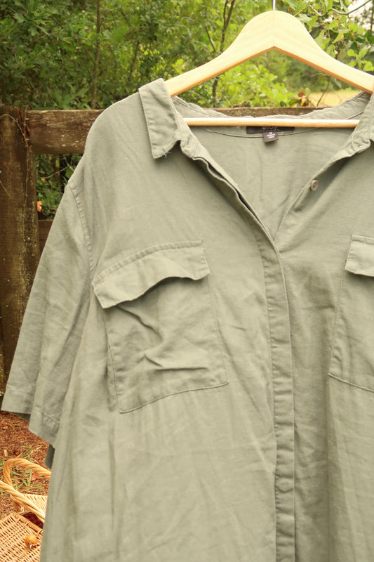Linen Blend Dress (3X)