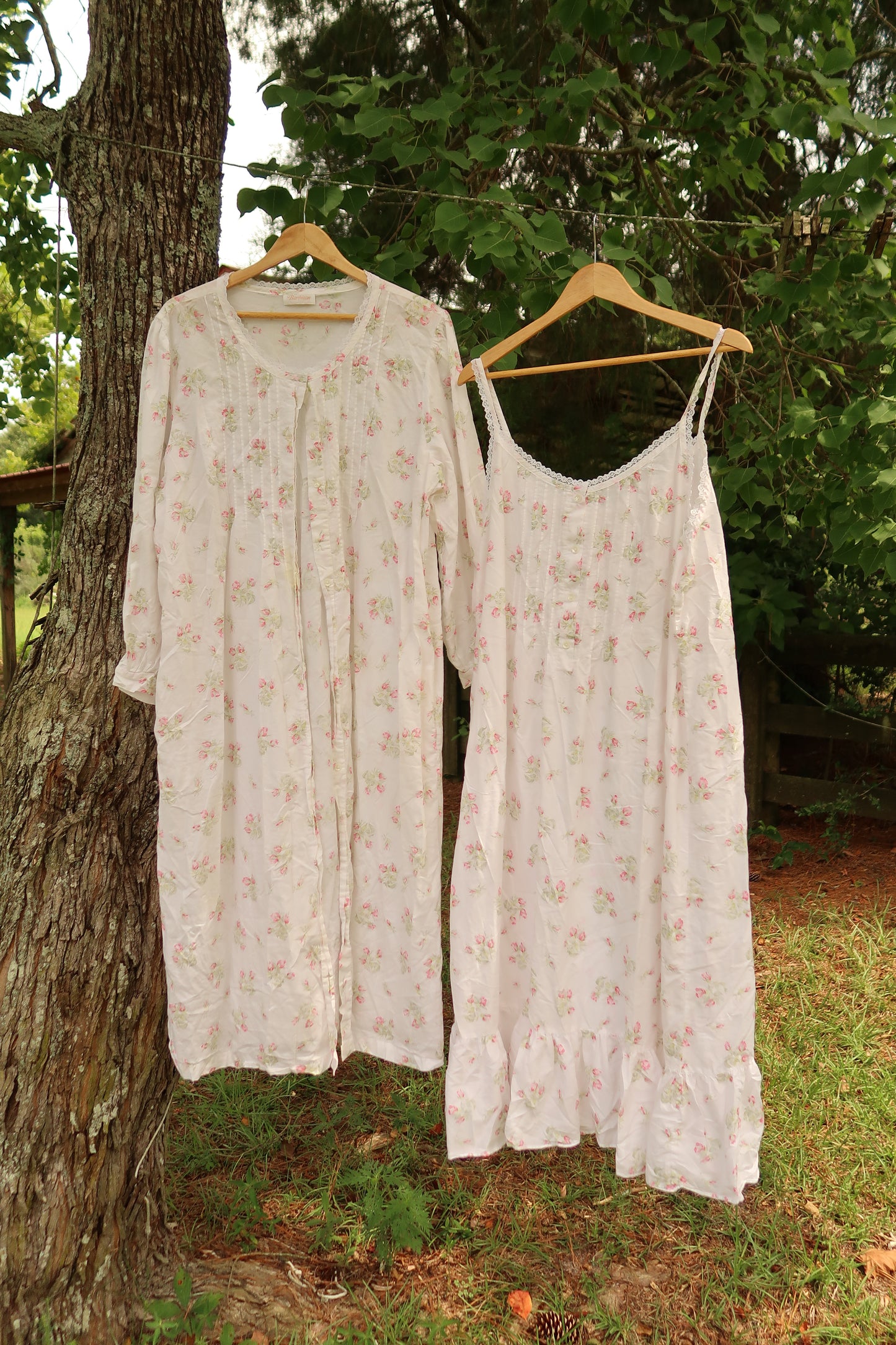 Vintage Floral Nightgown Set (1X/2X)