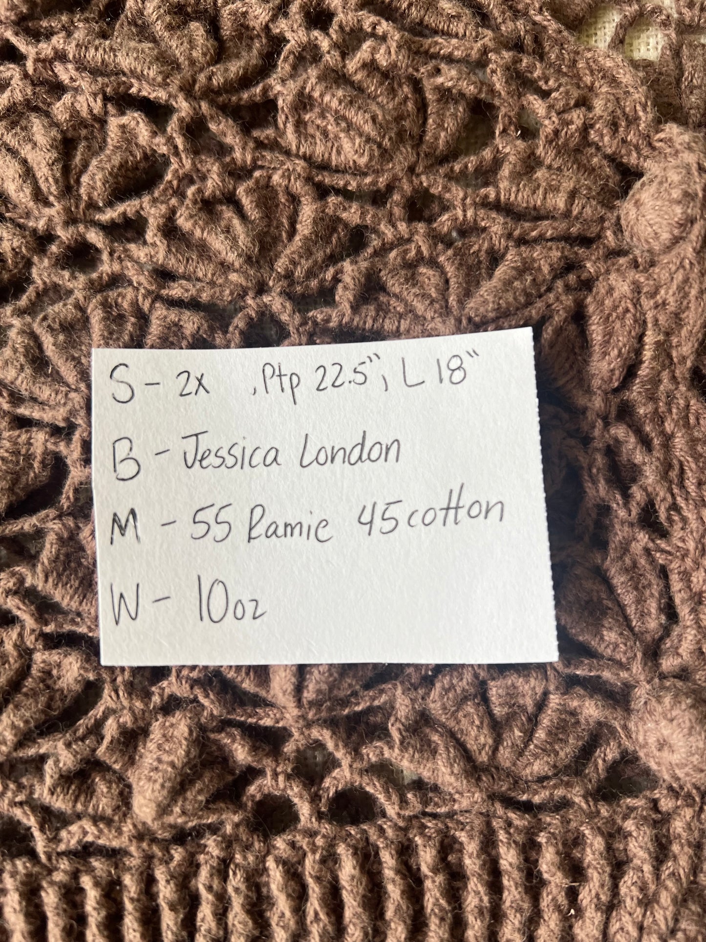Chocolate Brown Knit Cardigan (1X/2X)