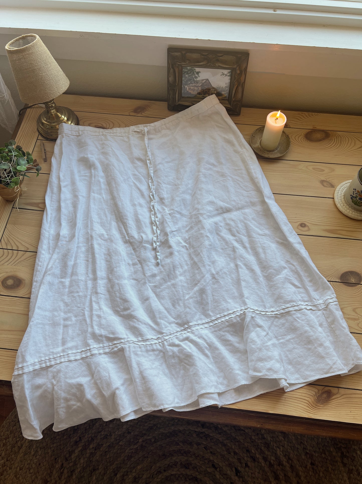 White Linen Skirt (2X)