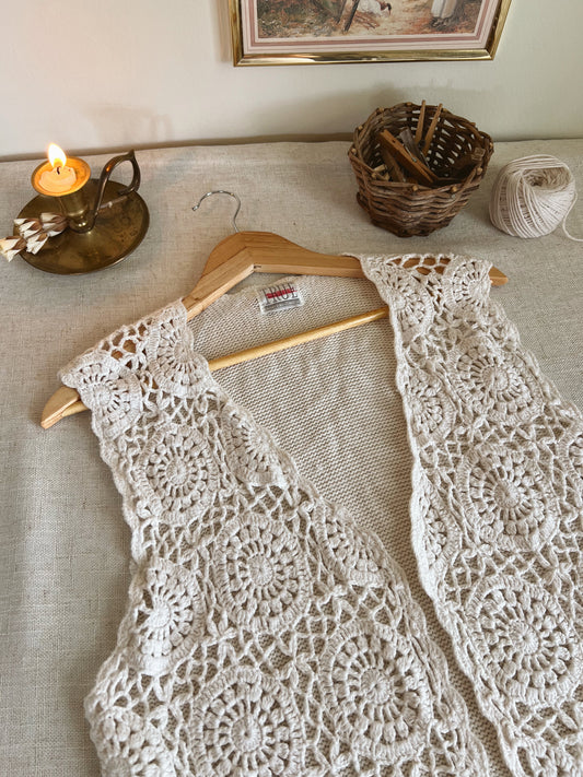 Vtg Crochet Vest (L)