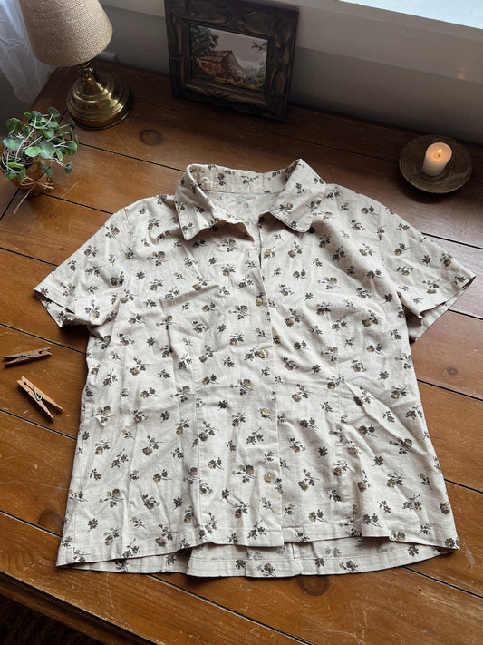 Vtg Linen Blouse (M/L)