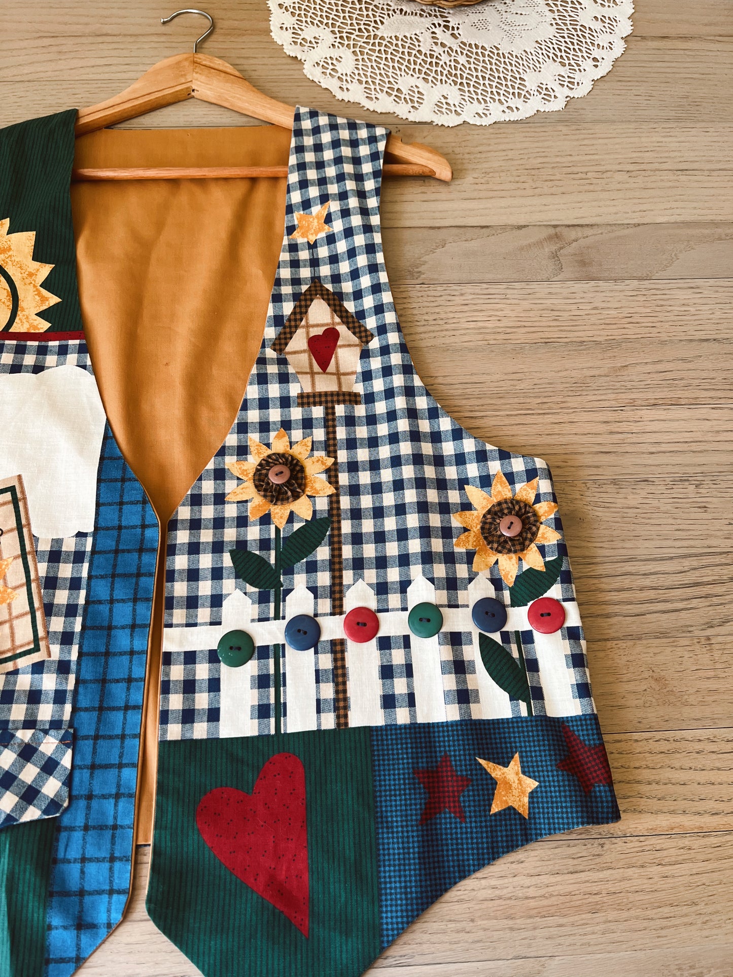 Vintage Sunflower Vest (L)