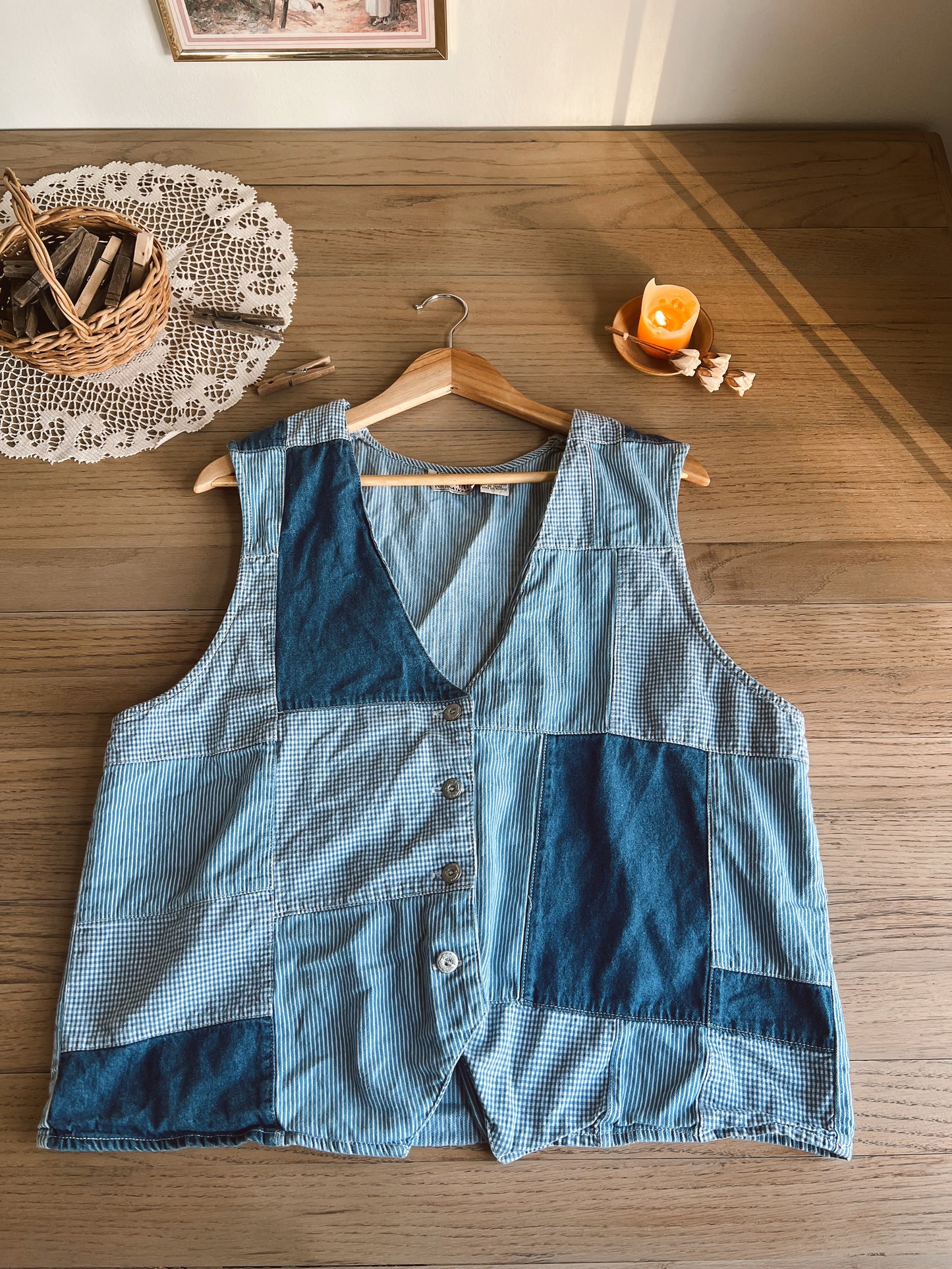 Vintage Patchwork Denim Vest (14/16)