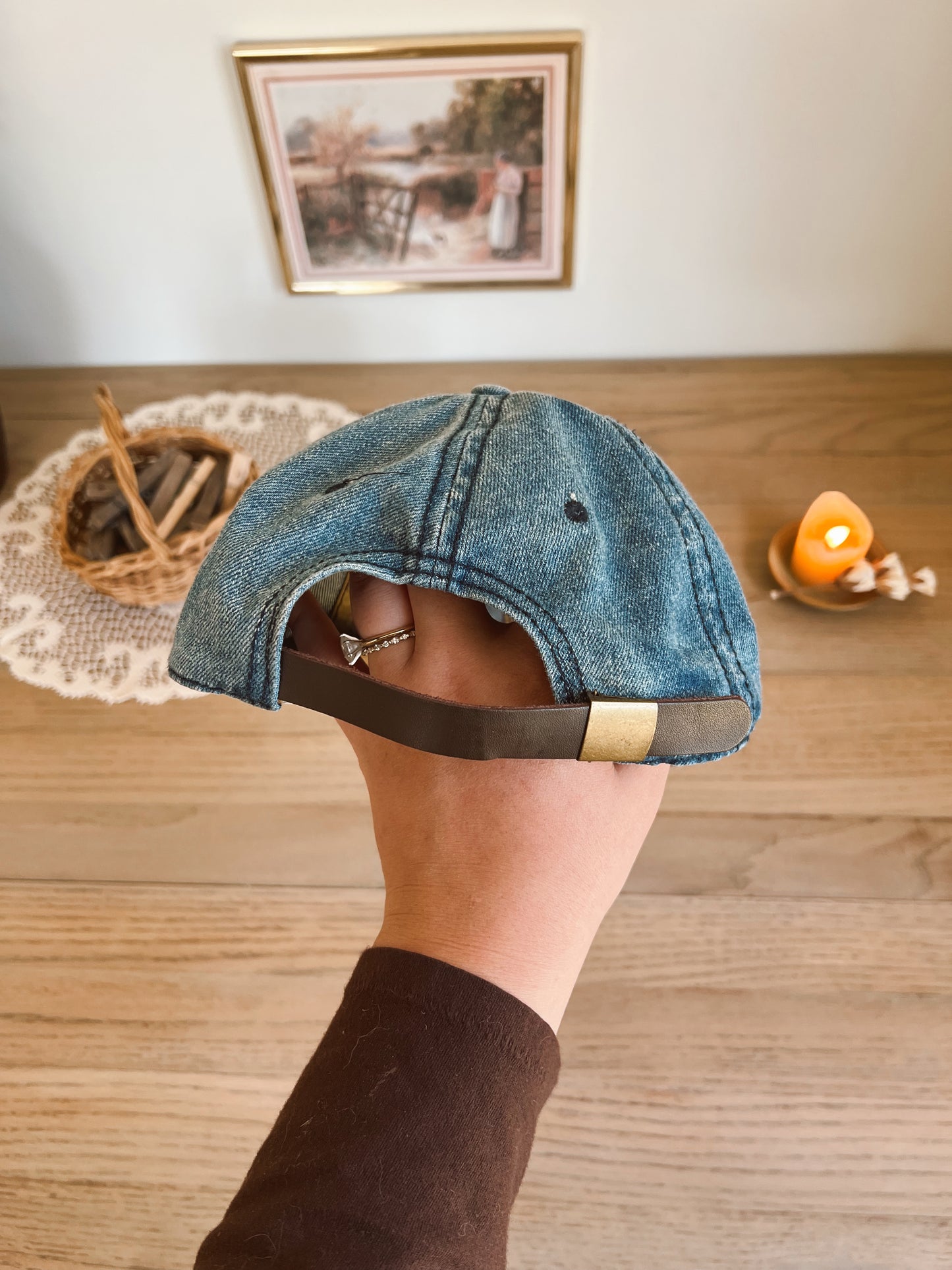 Denim Hat/Leather Buckle (OSFM)