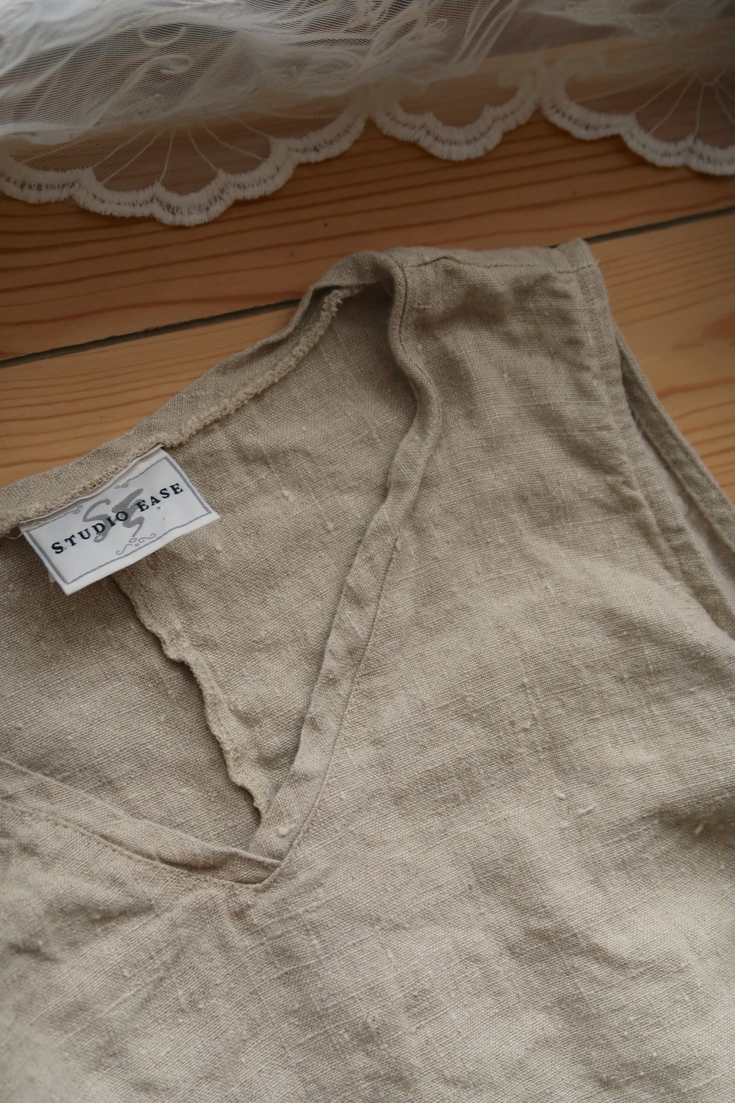 Vintage Linen Dress (L/XL)