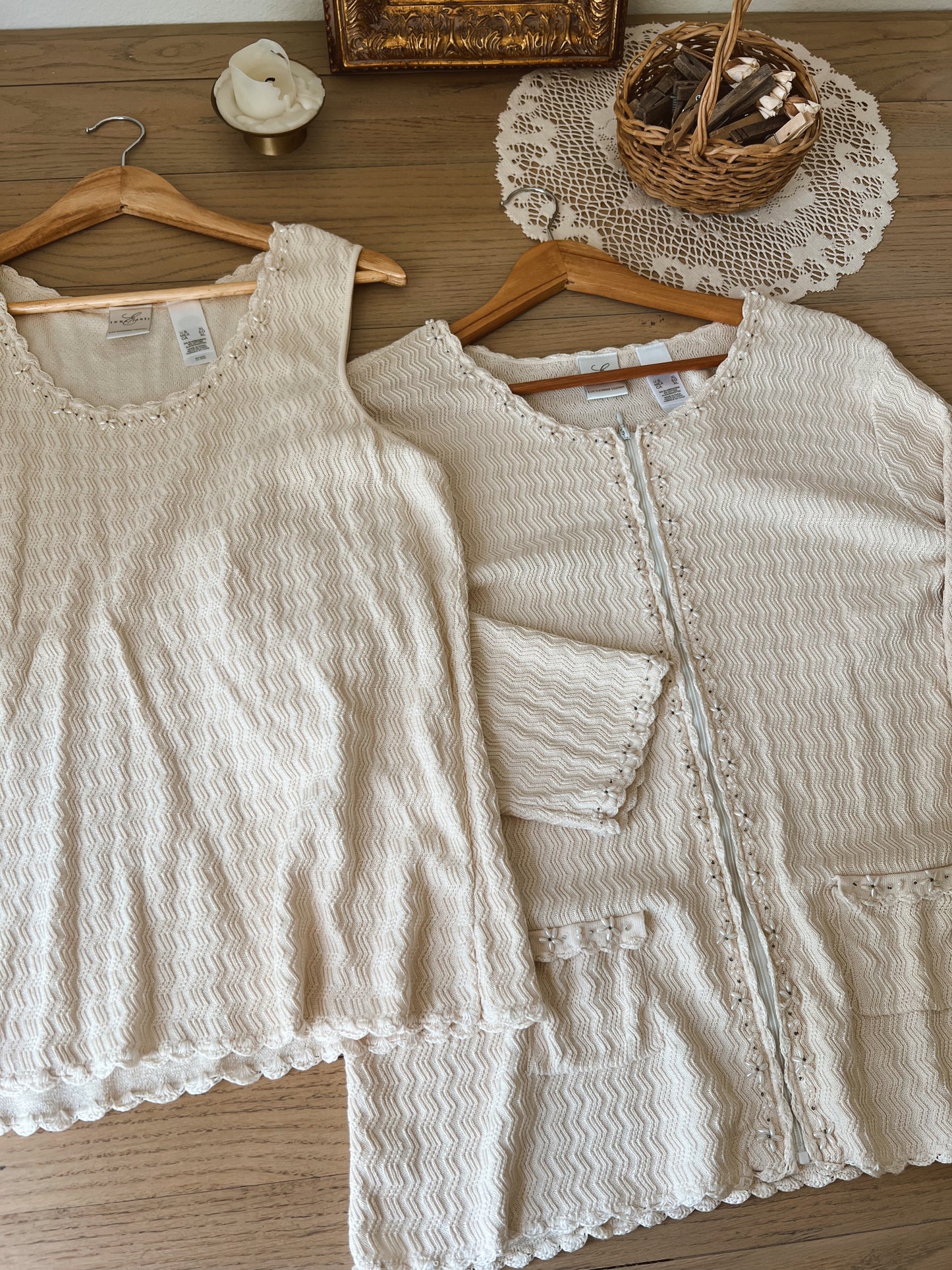 Dainty Silk Tank & Cardigan (XL)