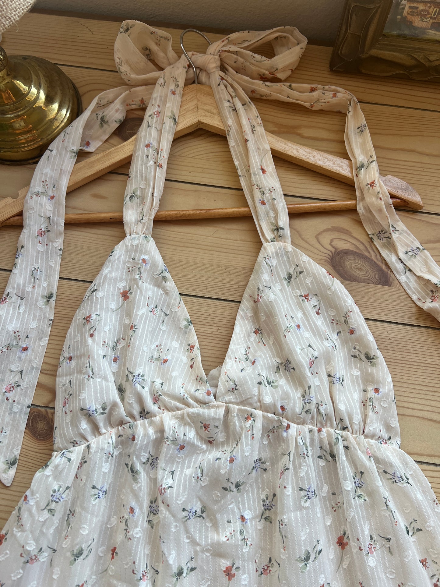 Cream Floral Dress (S)