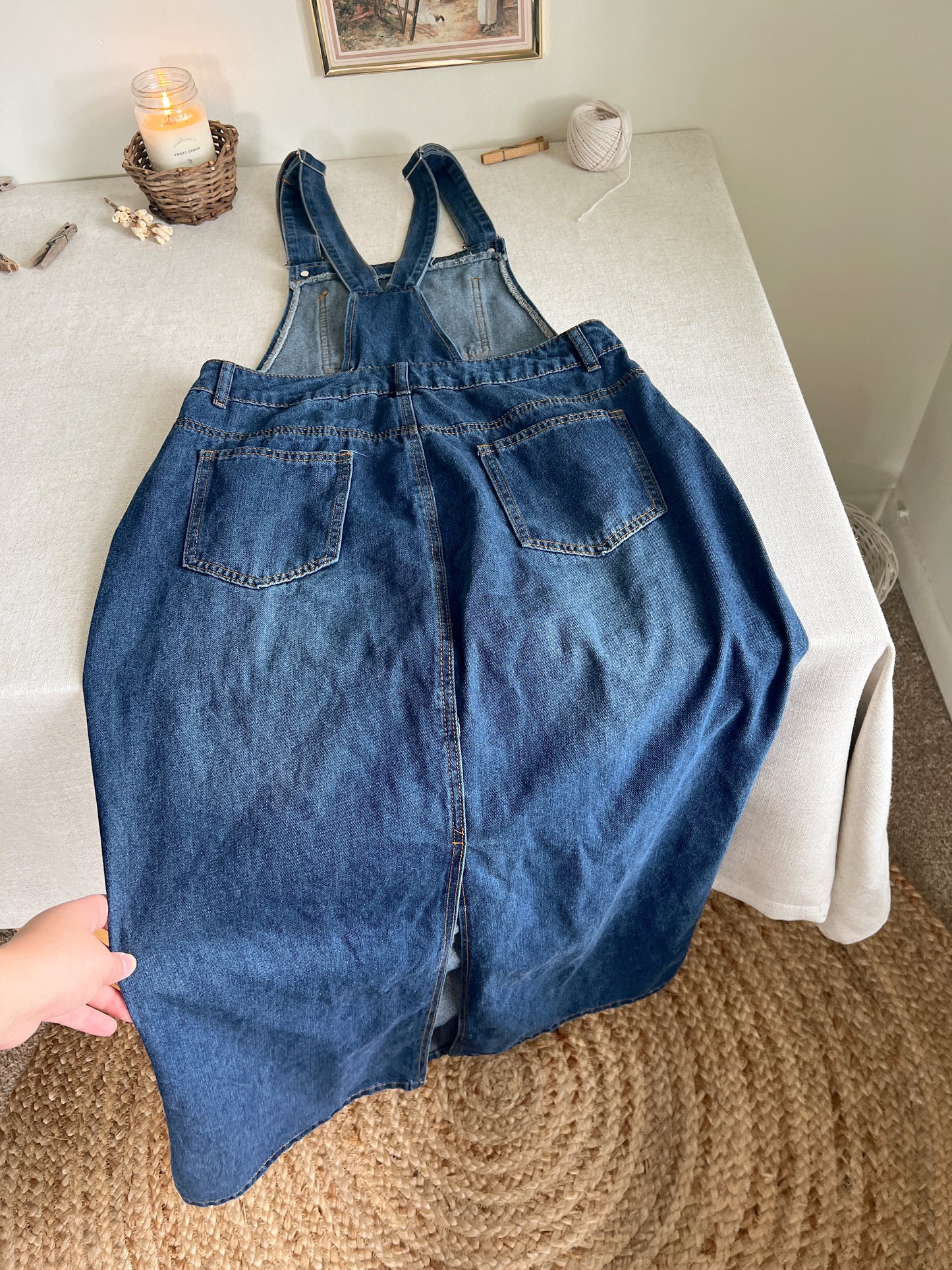 Denim Overall Dress (L)