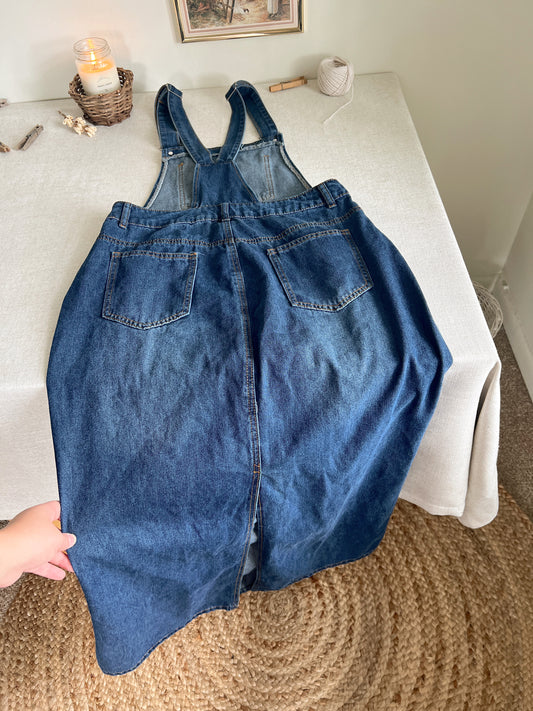 Denim Overall Dress (L)