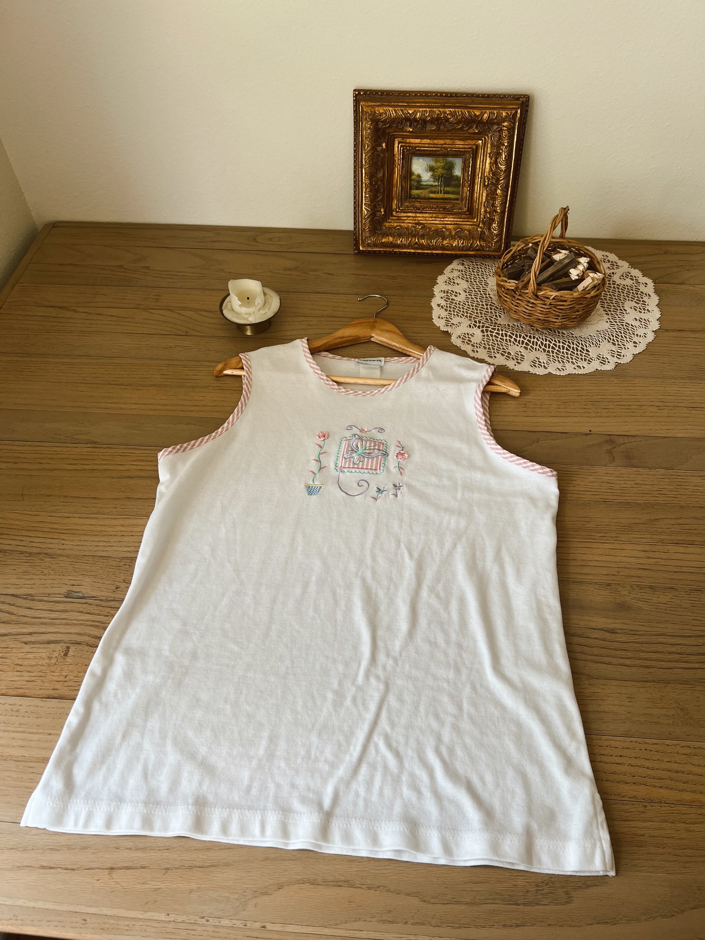 Vtg Embroidered Tank (M)