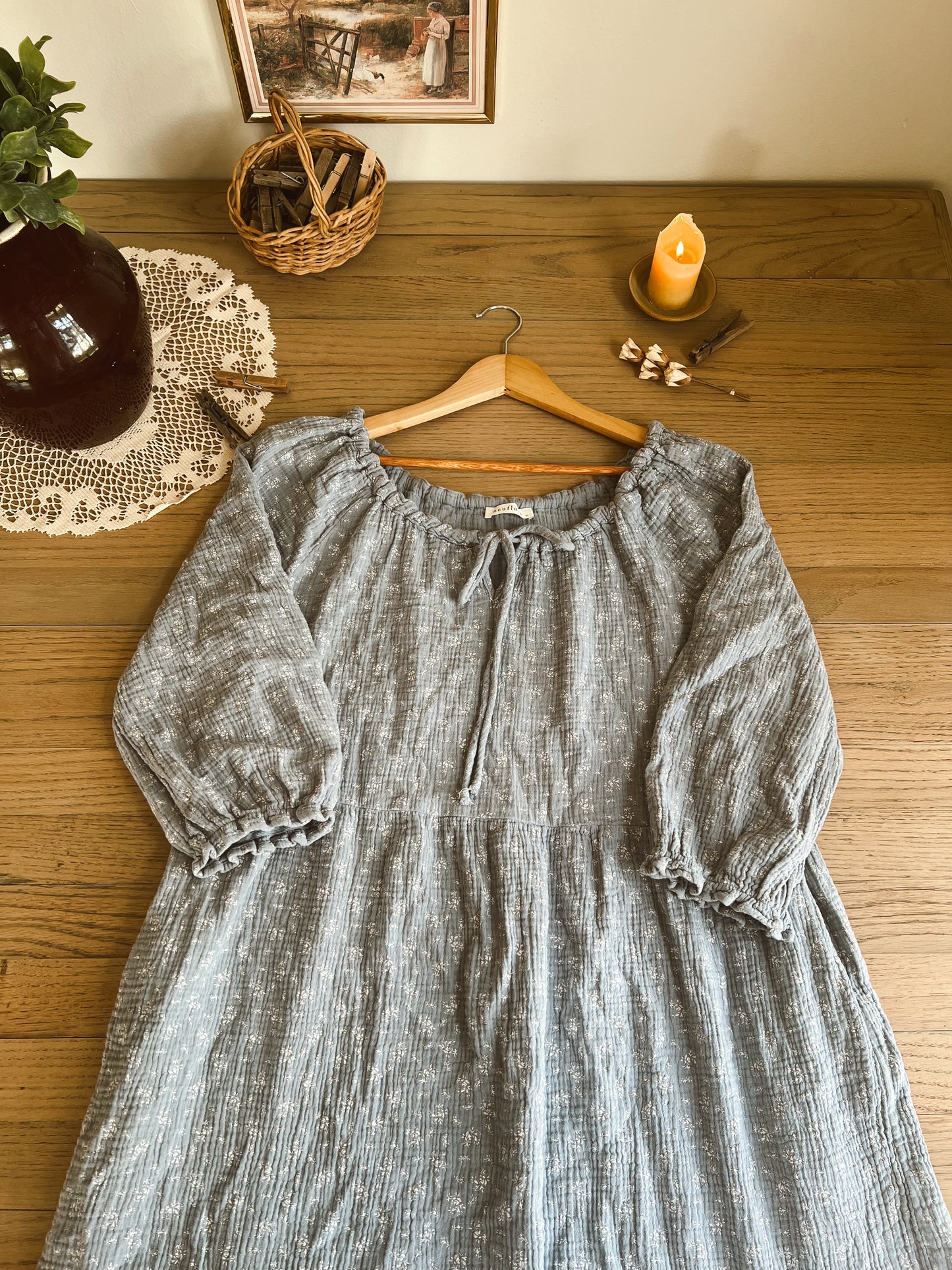 Dusty Blue Neuflora Dress (XL)
