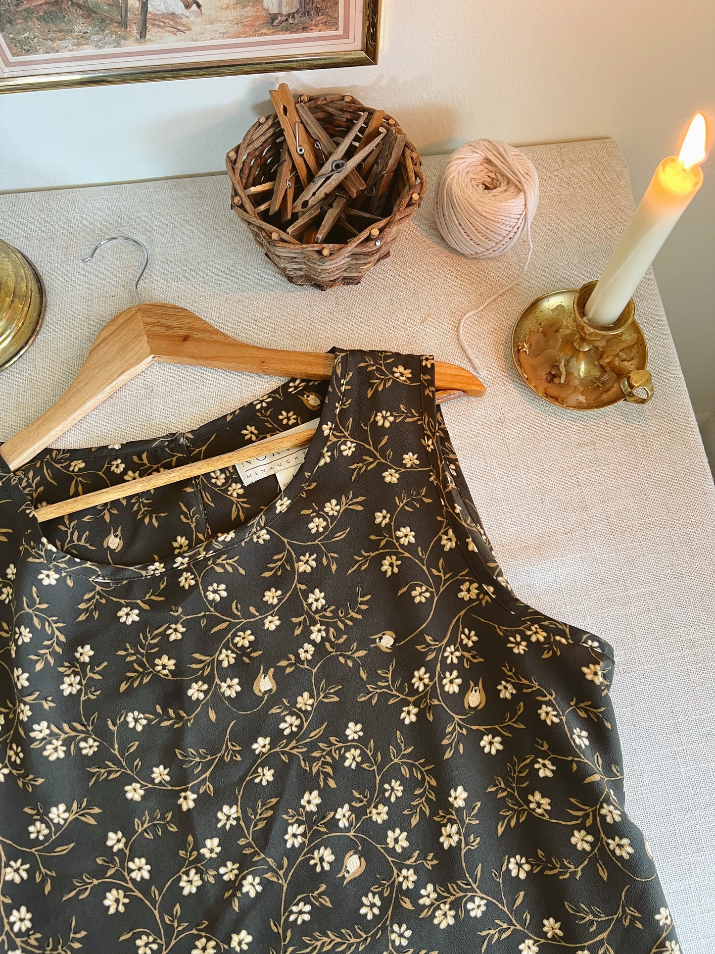 Vintage Floral Dress (L)