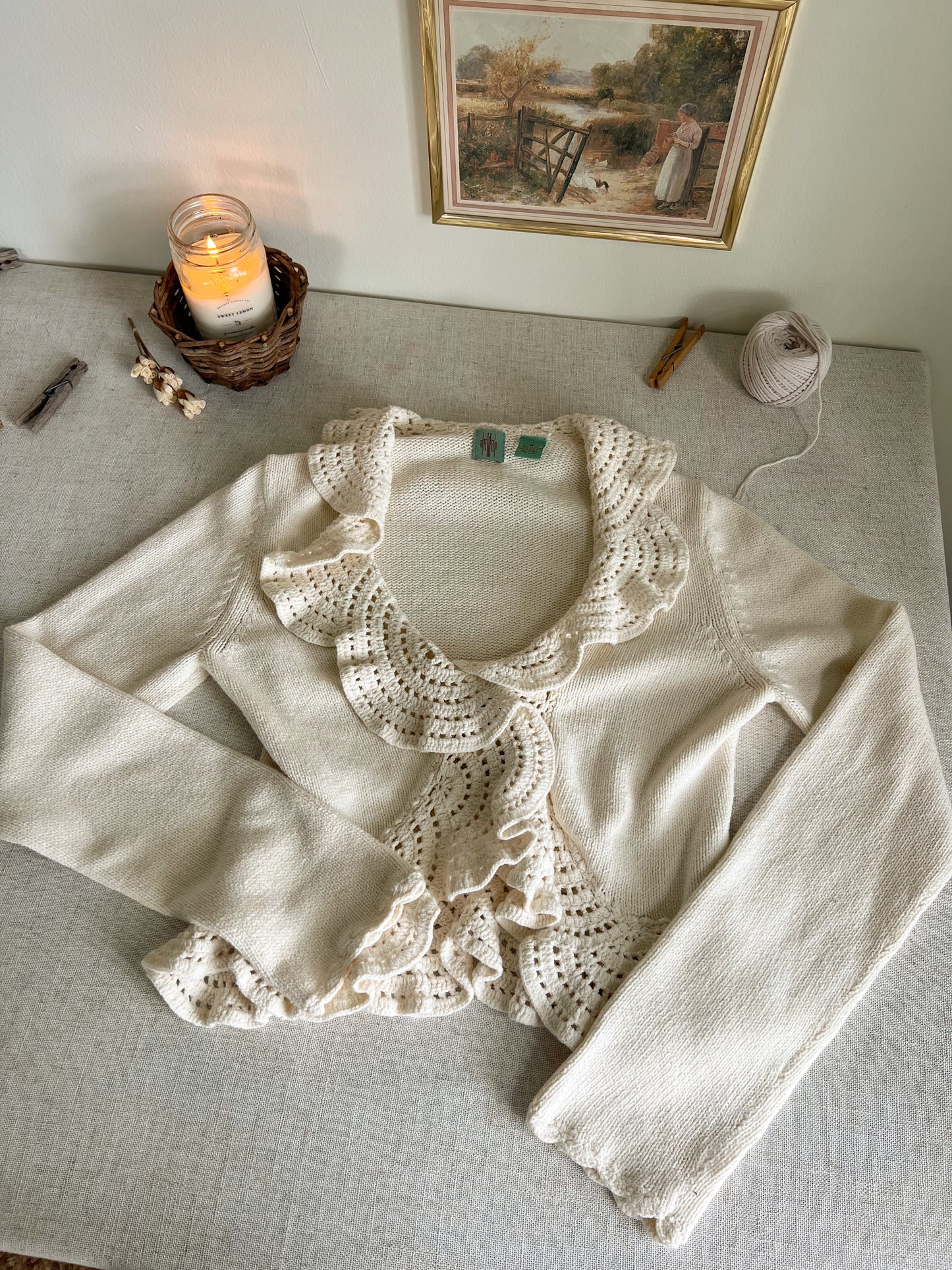 Cream Knit Blouse (M)
