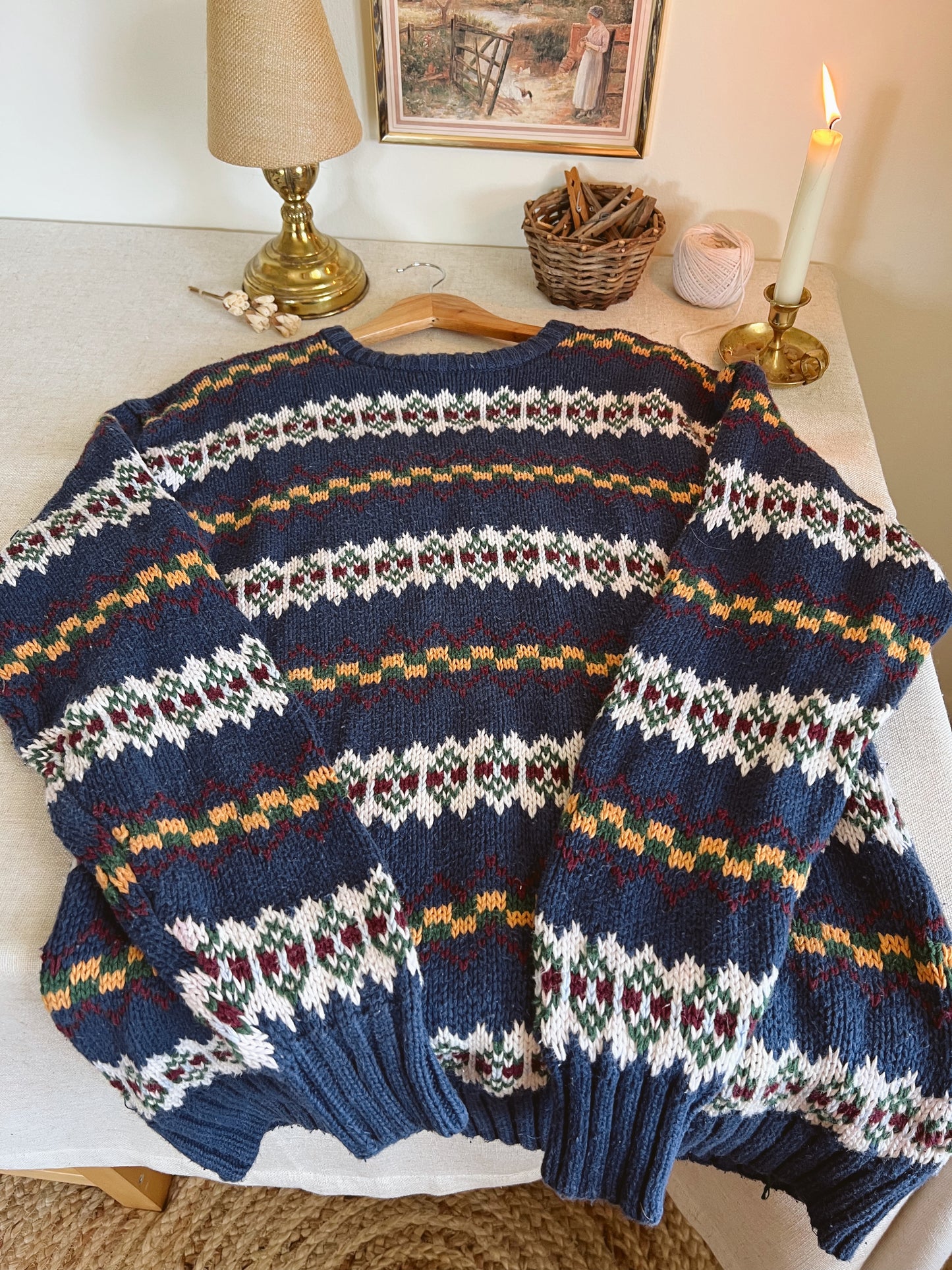 Vintage Grandpa Sweater (L)