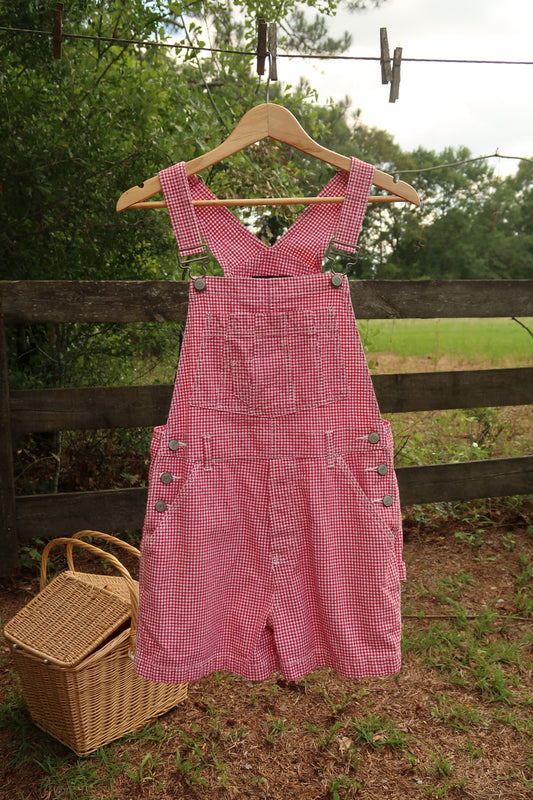 Vintage Gingham Overalls (S)
