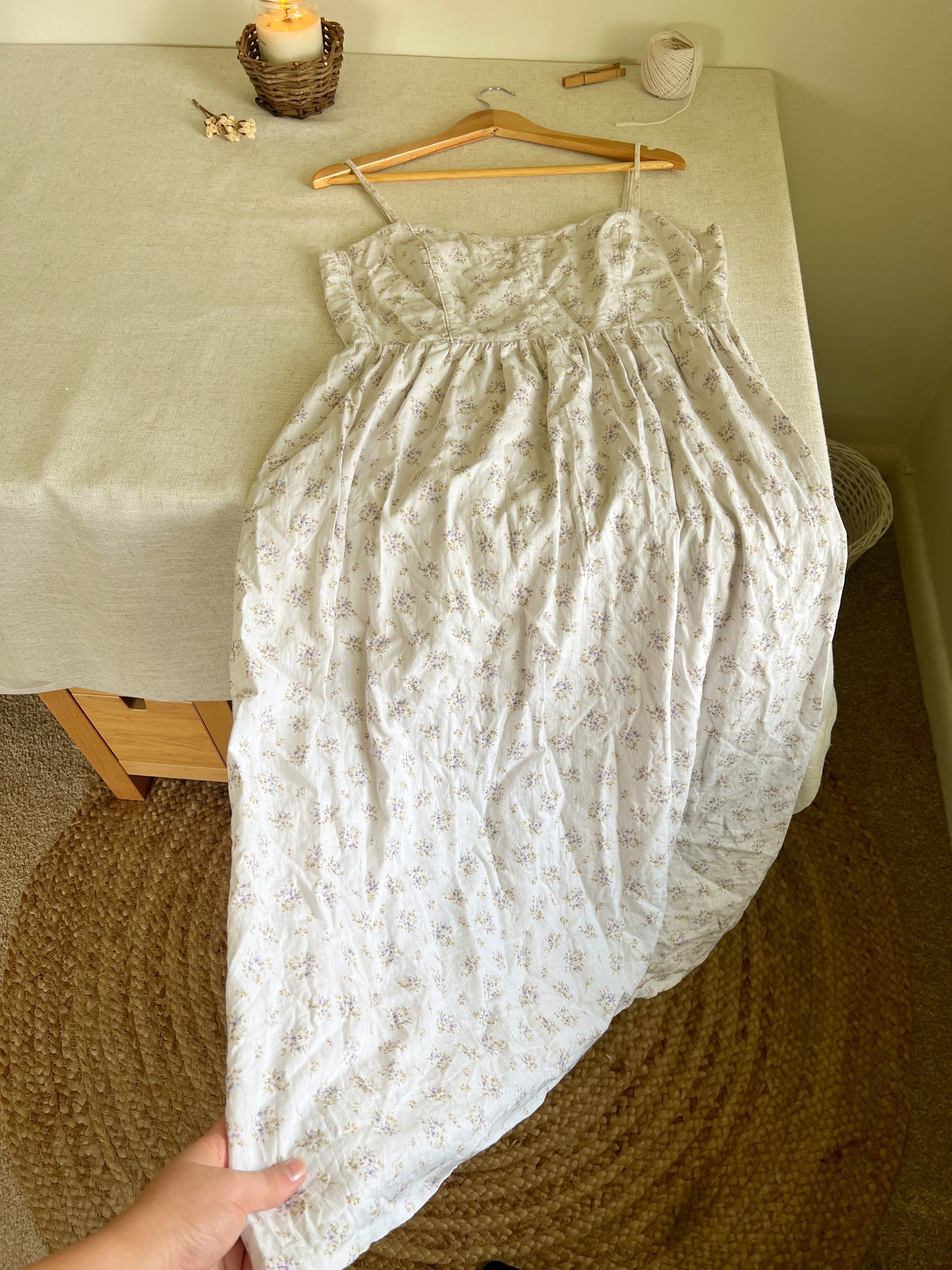 Linen Floral Maxi Dress (M)