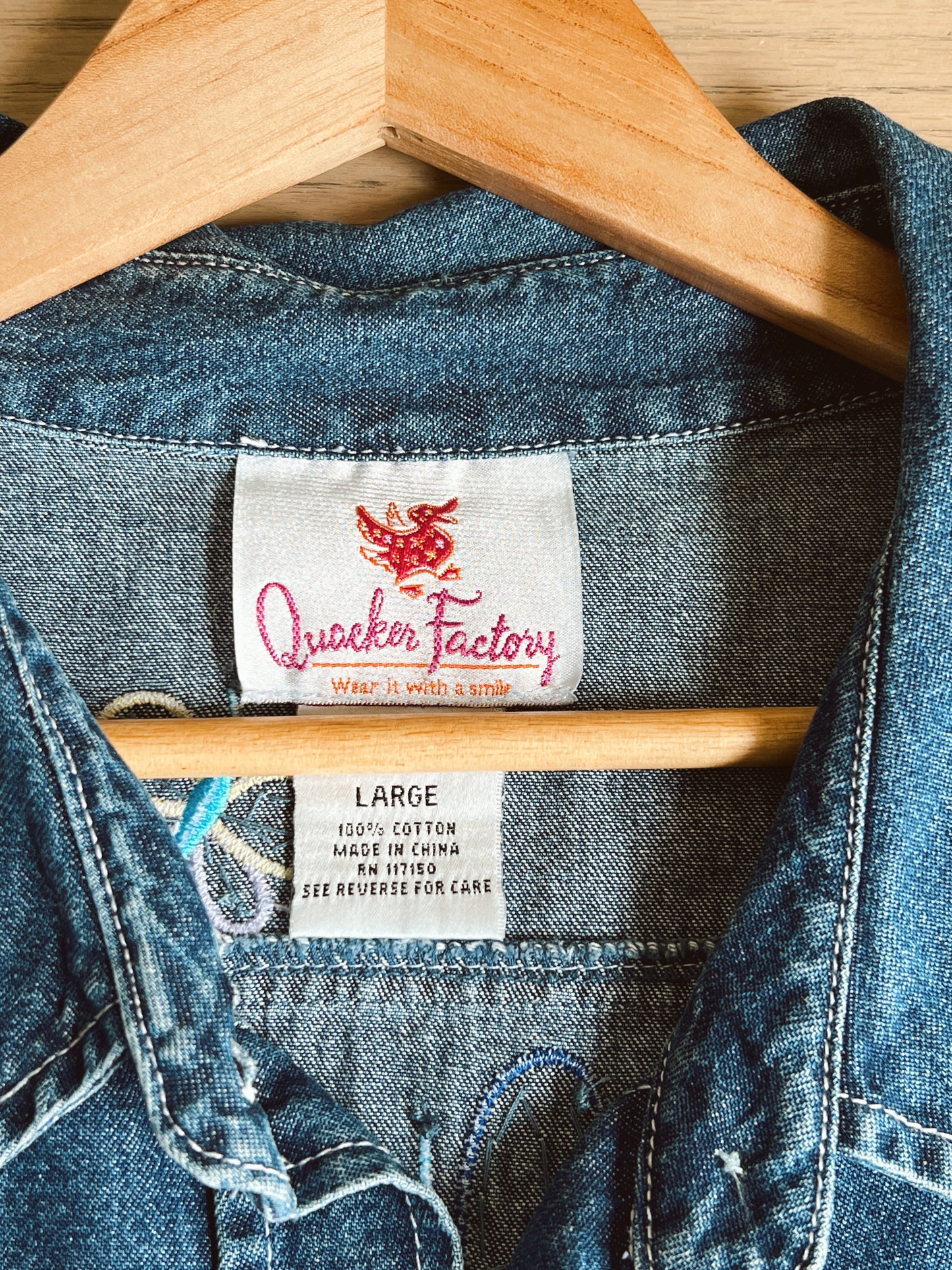 Vintage Denim Button Up(L)