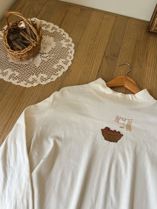 Strawberry Mock-neck Blouse (L)