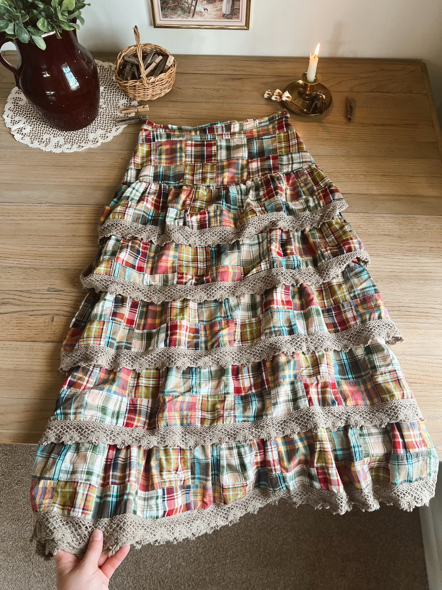 Cotton Patchwork Skirt (30”W)