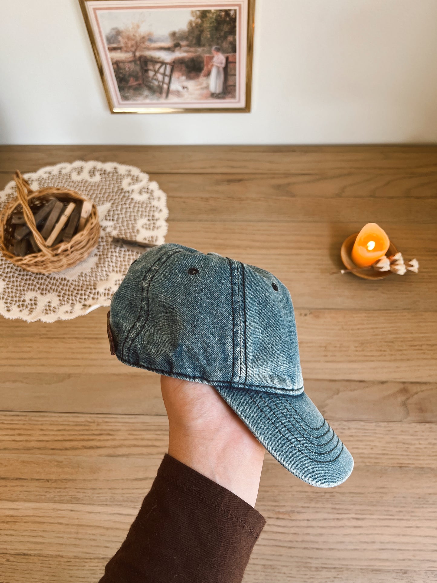 Denim Hat/Leather Buckle (OSFM)