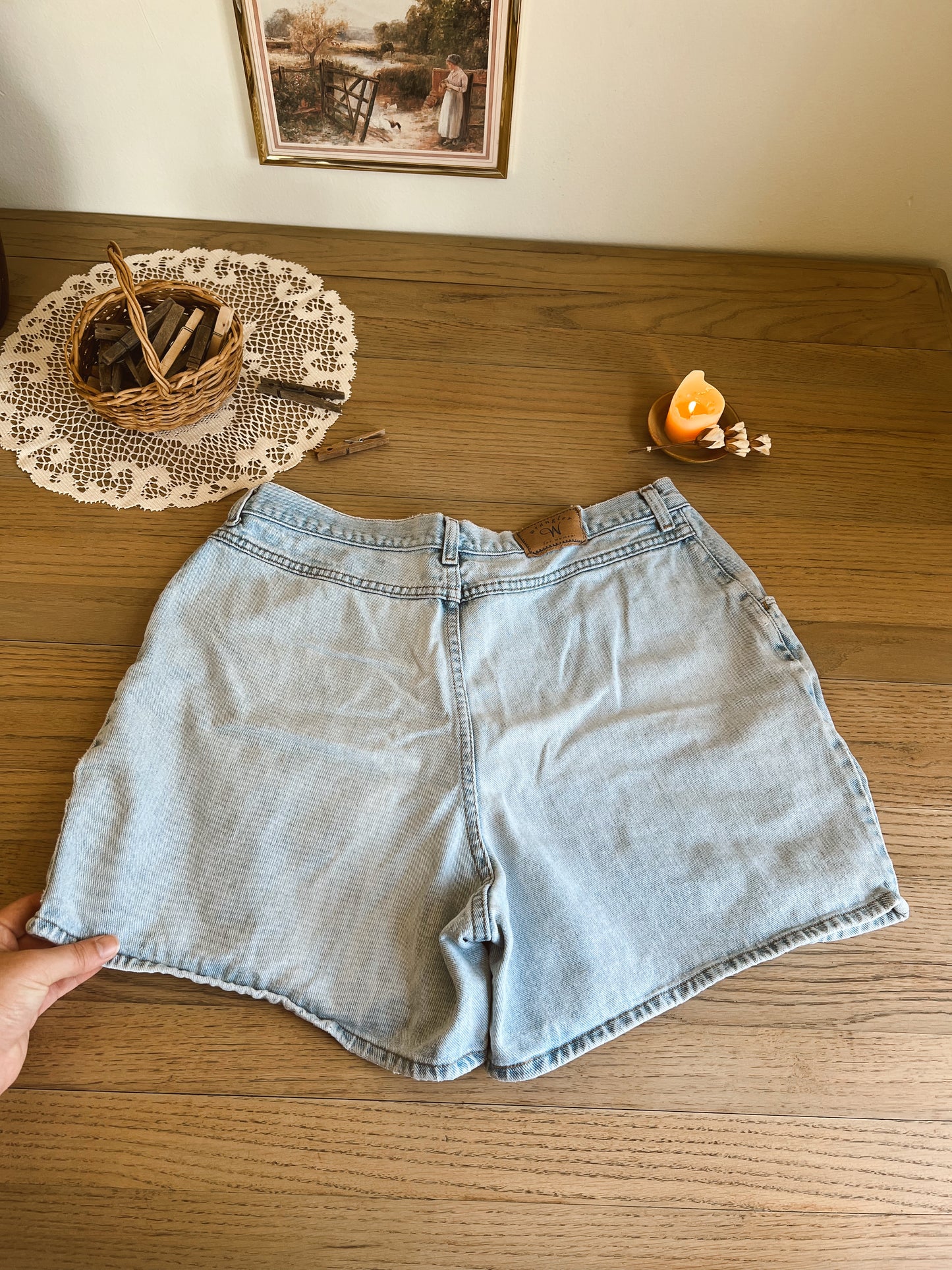 Light Wash Wrangler Denim Shorts (34”W)