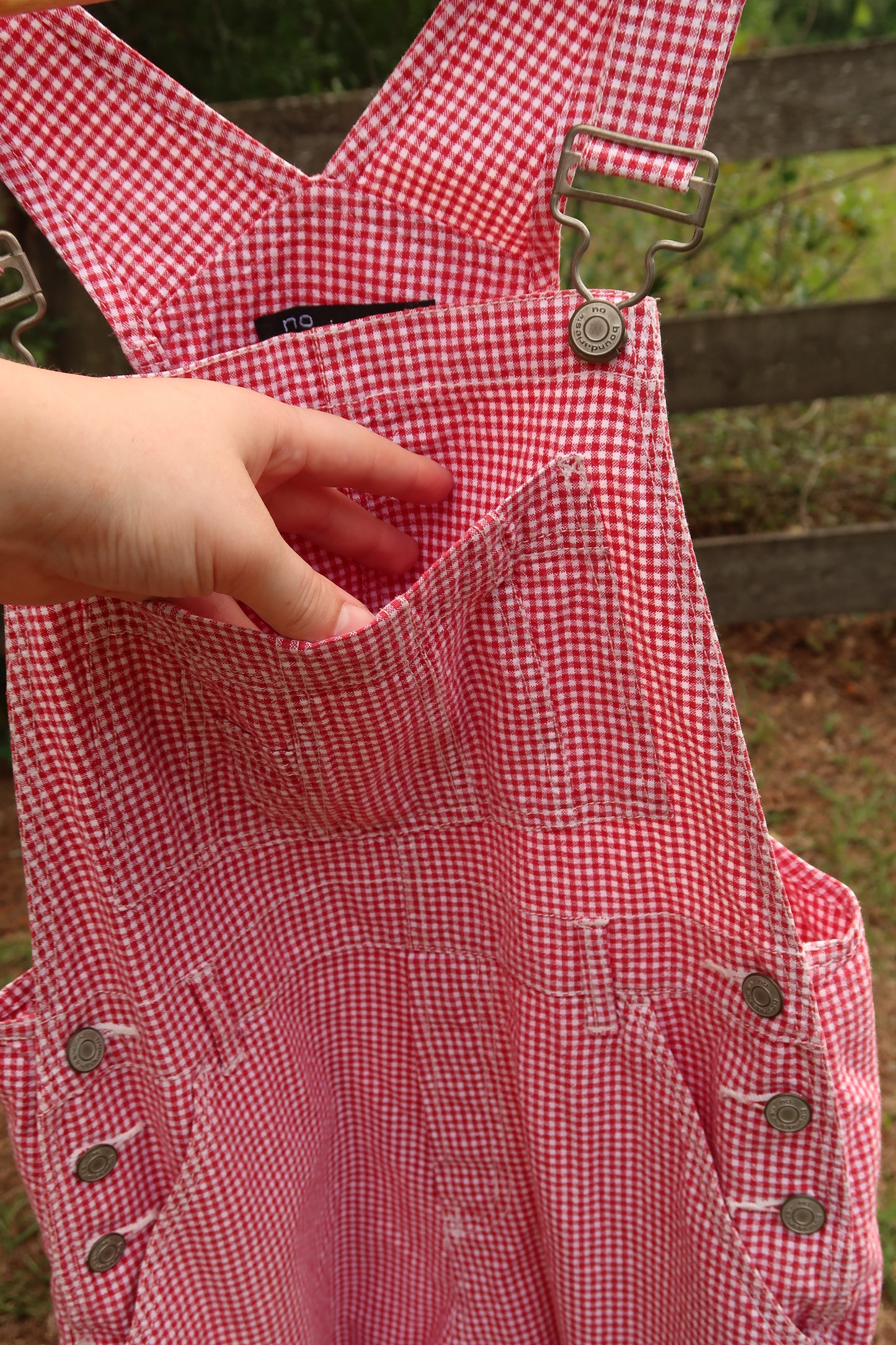 Vintage Gingham Overalls (S)