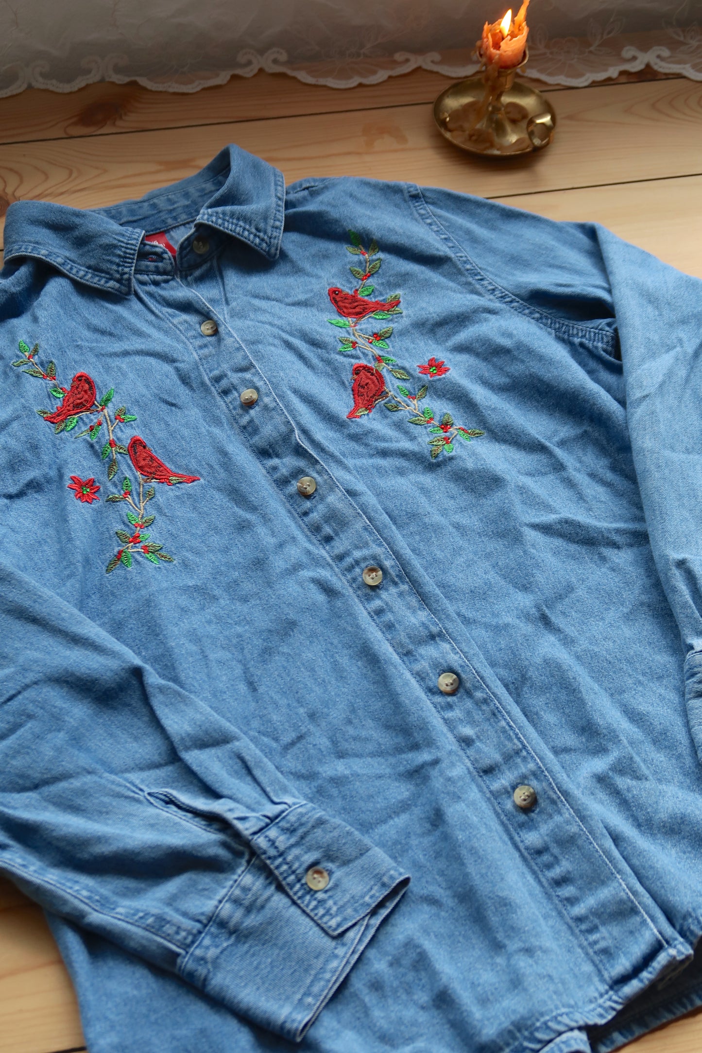 Red Bird Blouse (L)