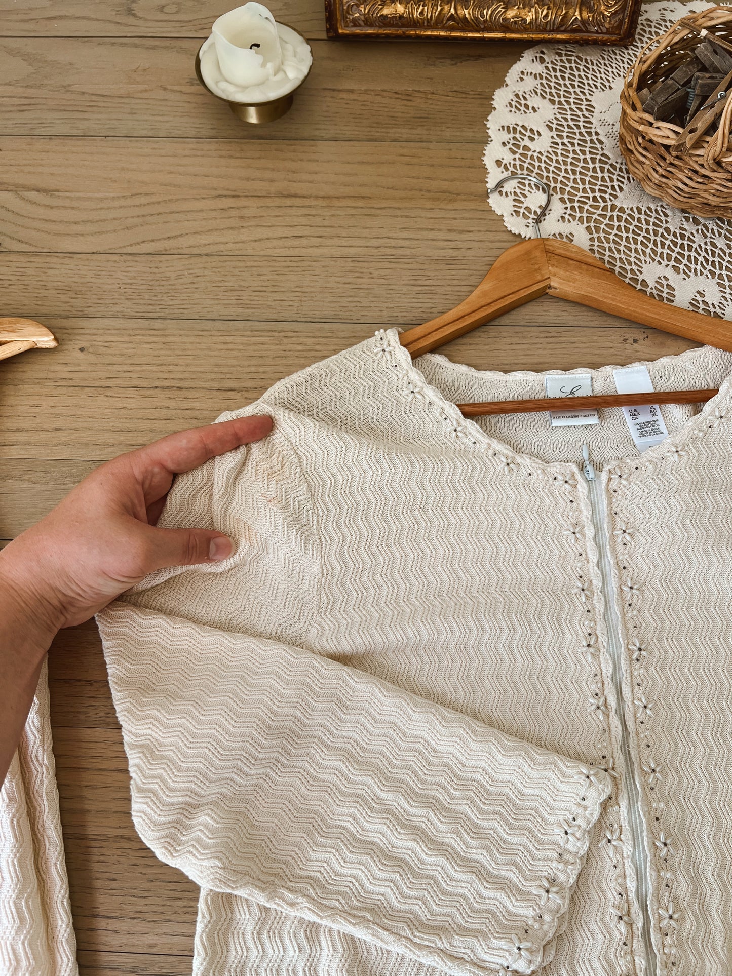 Dainty Silk Tank & Cardigan (XL)