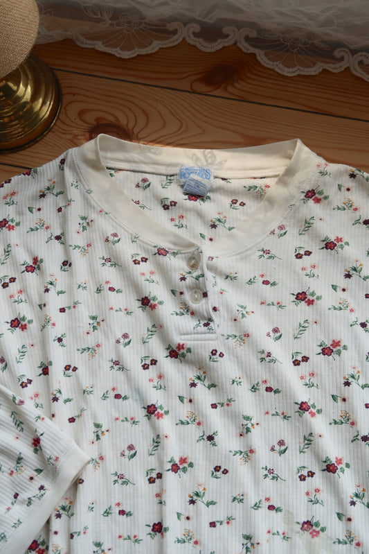 Vtg Floral Blouse (XXL)