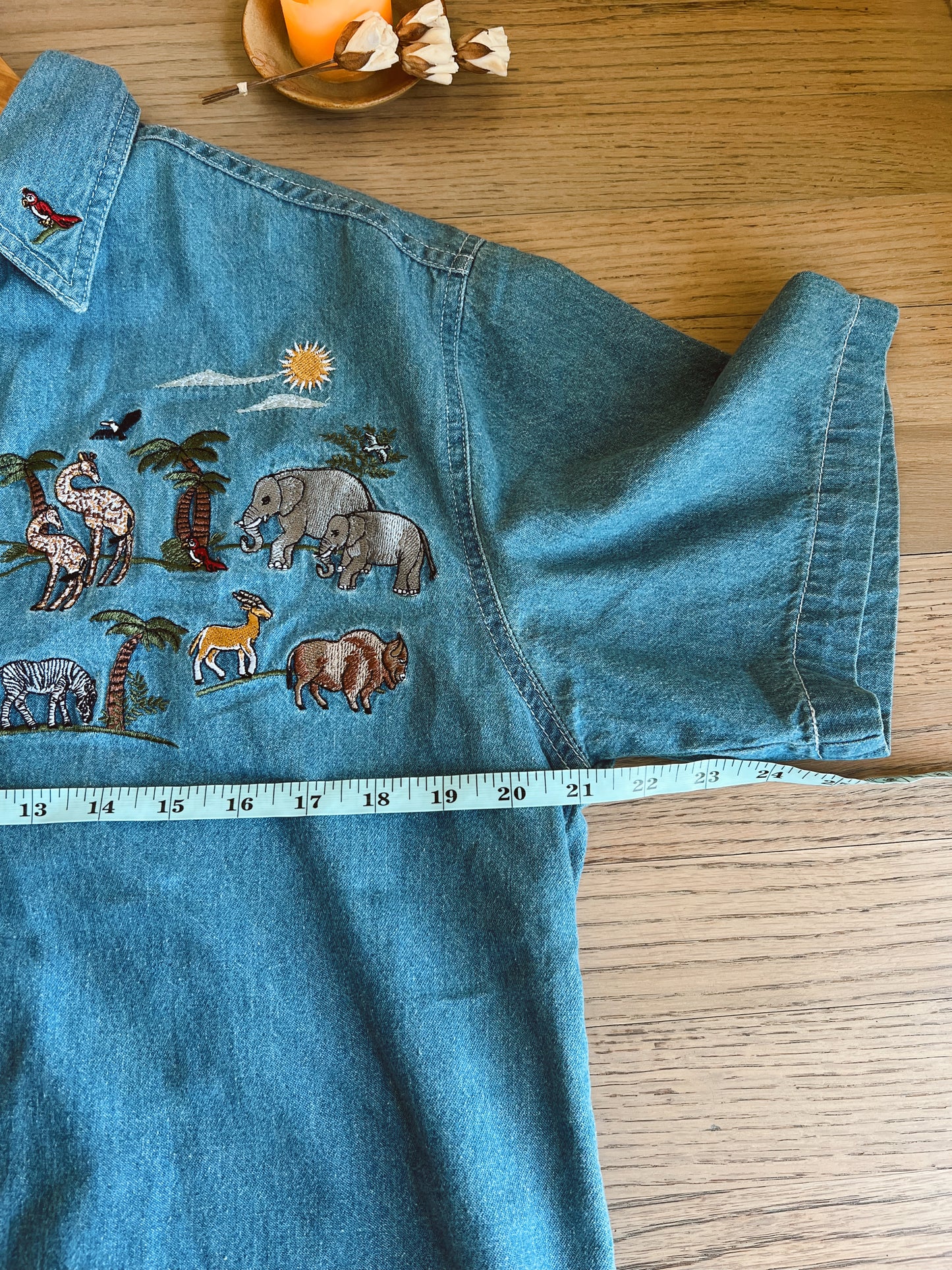 Precious Noah’s Ark Denim Button Up (M)